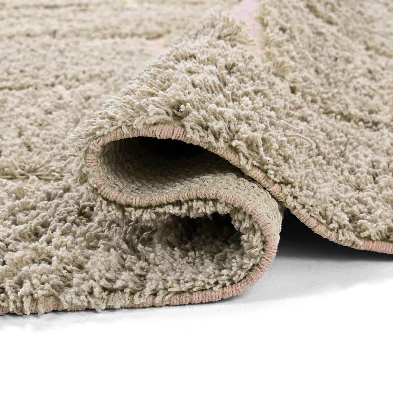 Tapetes felpudos - Lindley Natural Cotton Shaggy (bež/roza)