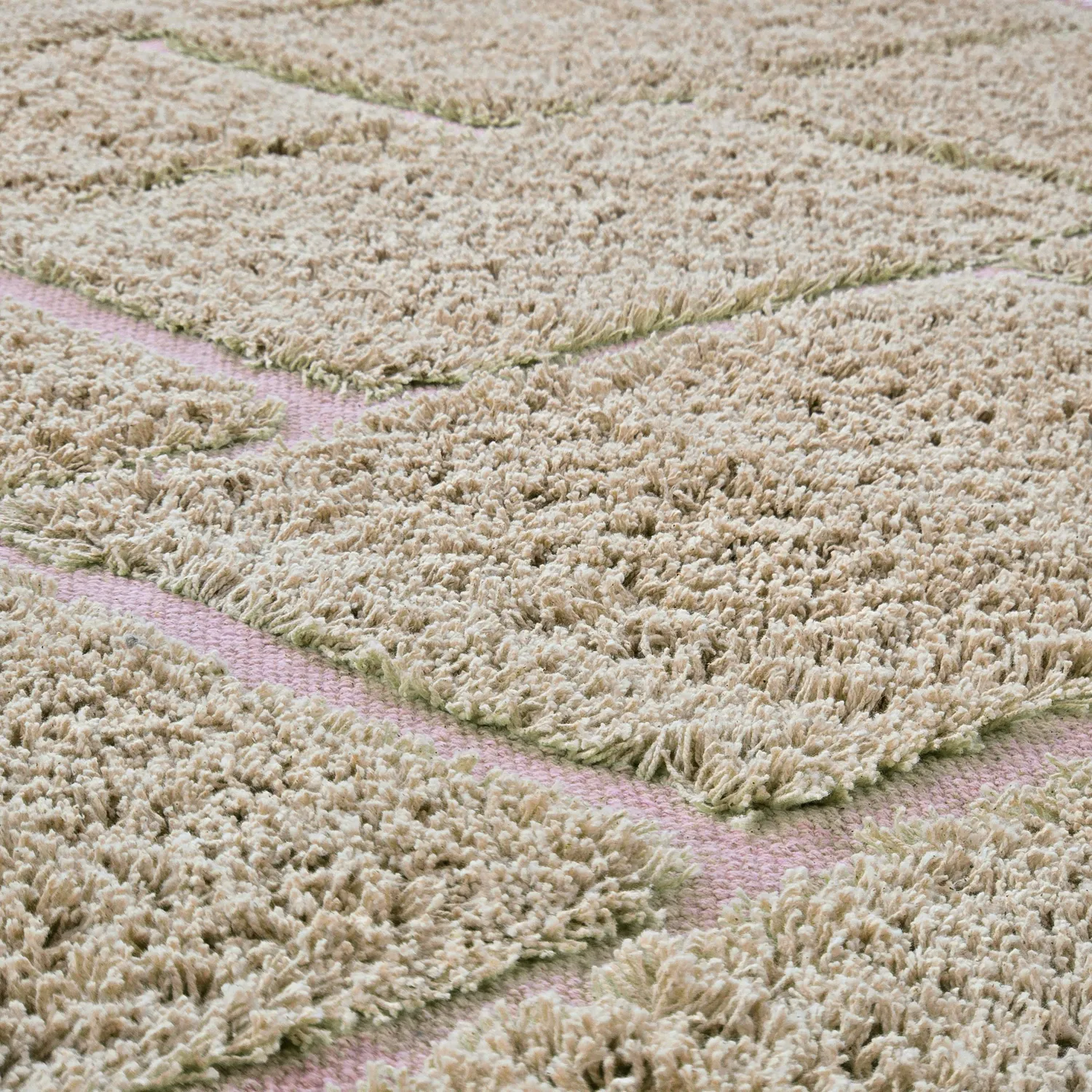 Tapetes felpudos - Lindley Natural Cotton Shaggy (bež/roza)