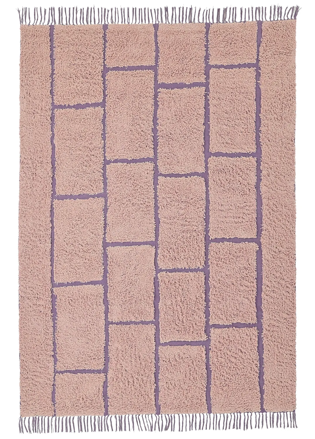 Tapetes felpudos - Lindley Natural Cotton Shaggy (roza/vijolična)