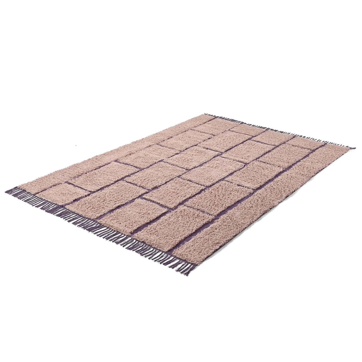 Tapetes felpudos - Lindley Natural Cotton Shaggy (roza/vijolična)