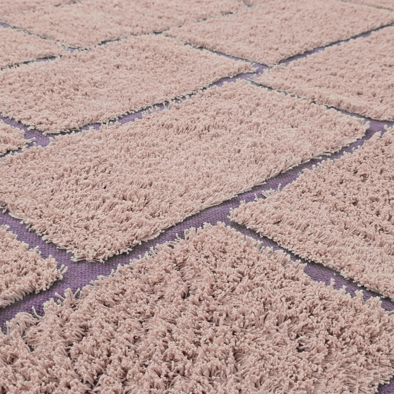 Tapetes felpudos - Lindley Natural Cotton Shaggy (roza/vijolična)