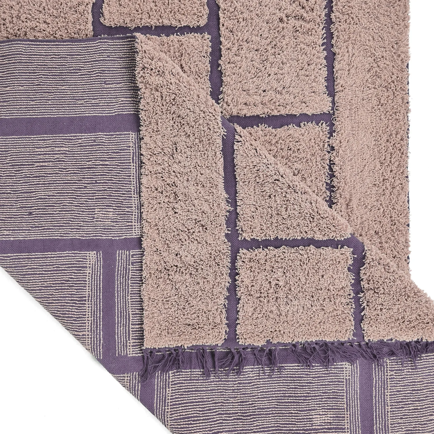 Tapetes felpudos - Lindley Natural Cotton Shaggy (roza/vijolična)