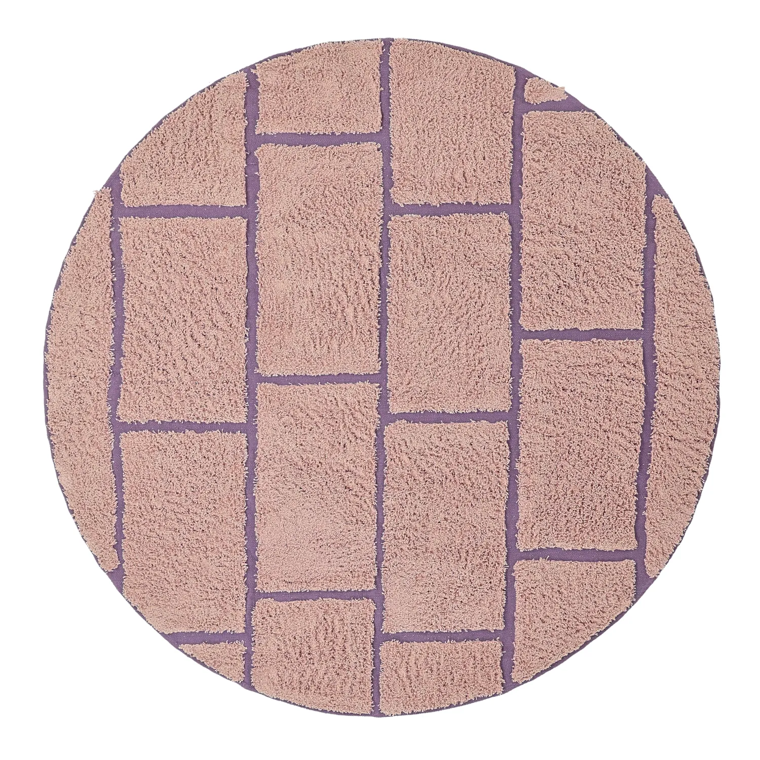 Tapete redondo - Lindley Natural Cotton Shaggy (roza/vijolična)