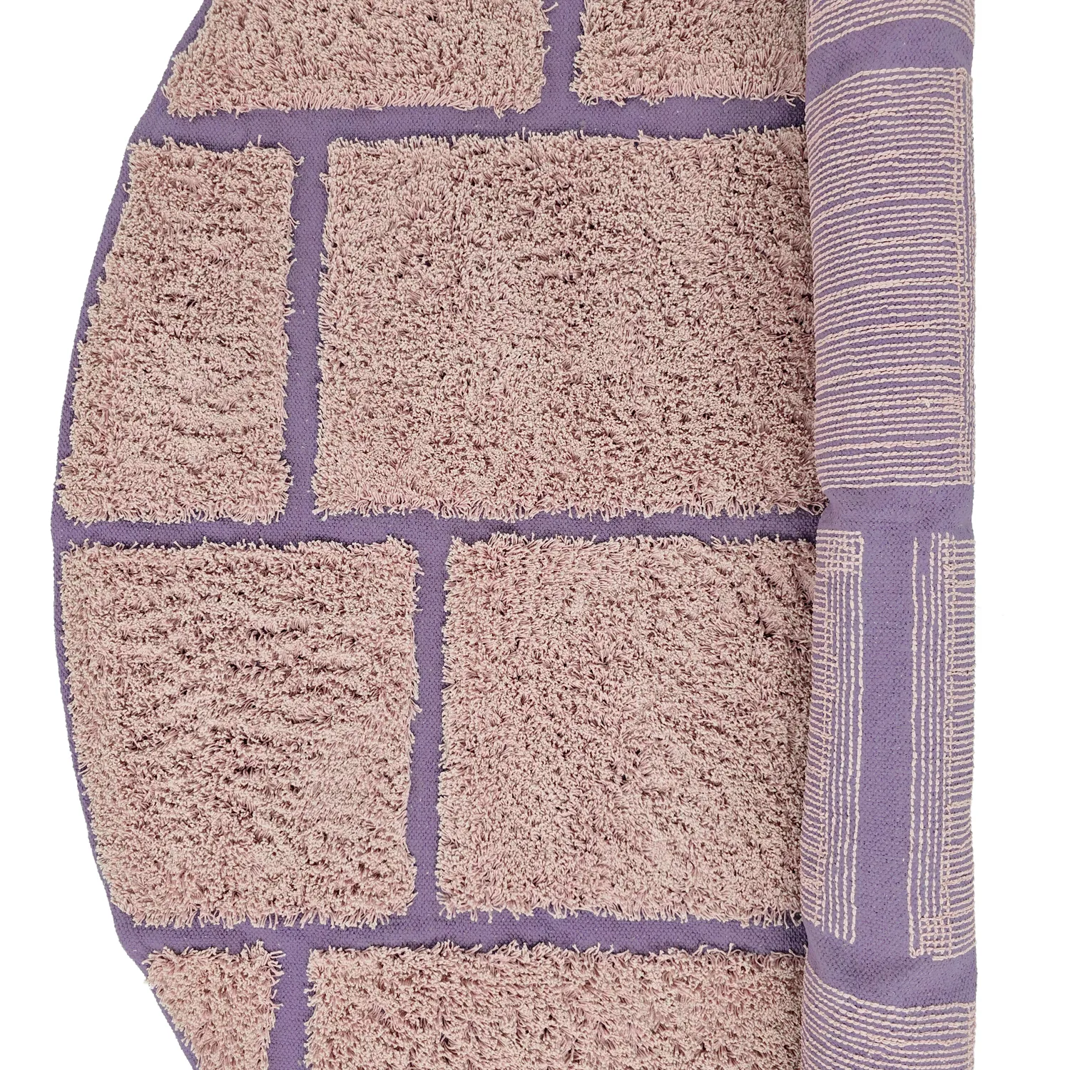 Tapete redondo - Lindley Natural Cotton Shaggy (roza/vijolična)