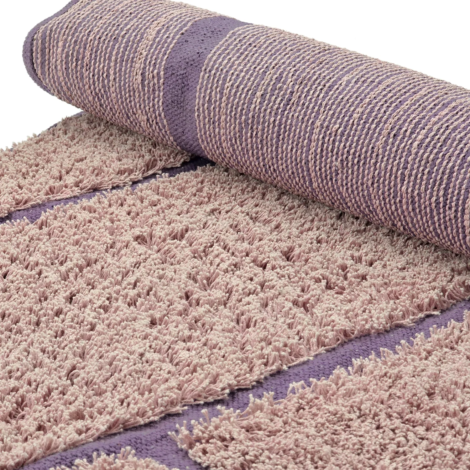 Tapete redondo - Lindley Natural Cotton Shaggy (roza/vijolična)