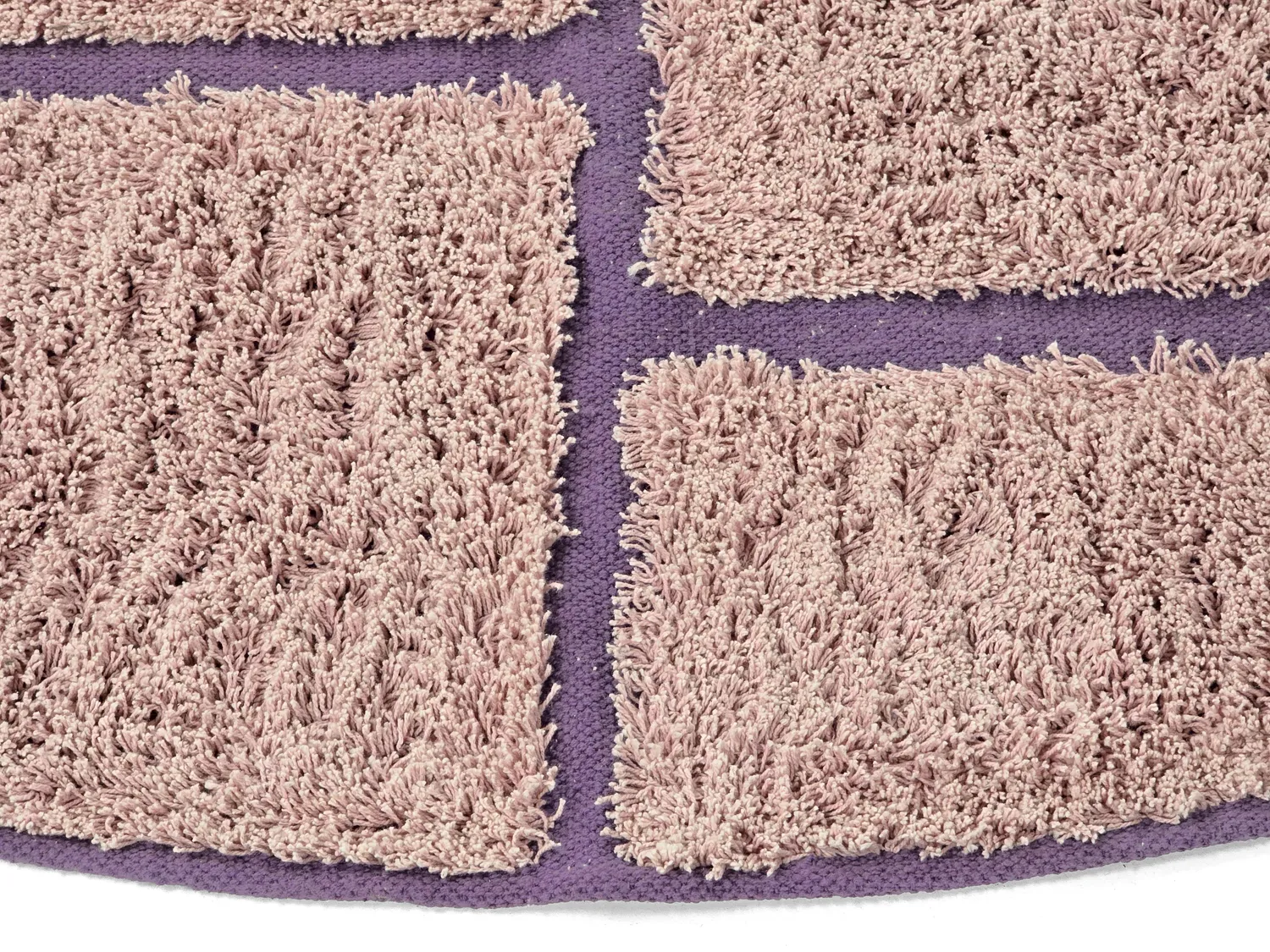 Tapete redondo - Lindley Natural Cotton Shaggy (roza/vijolična)