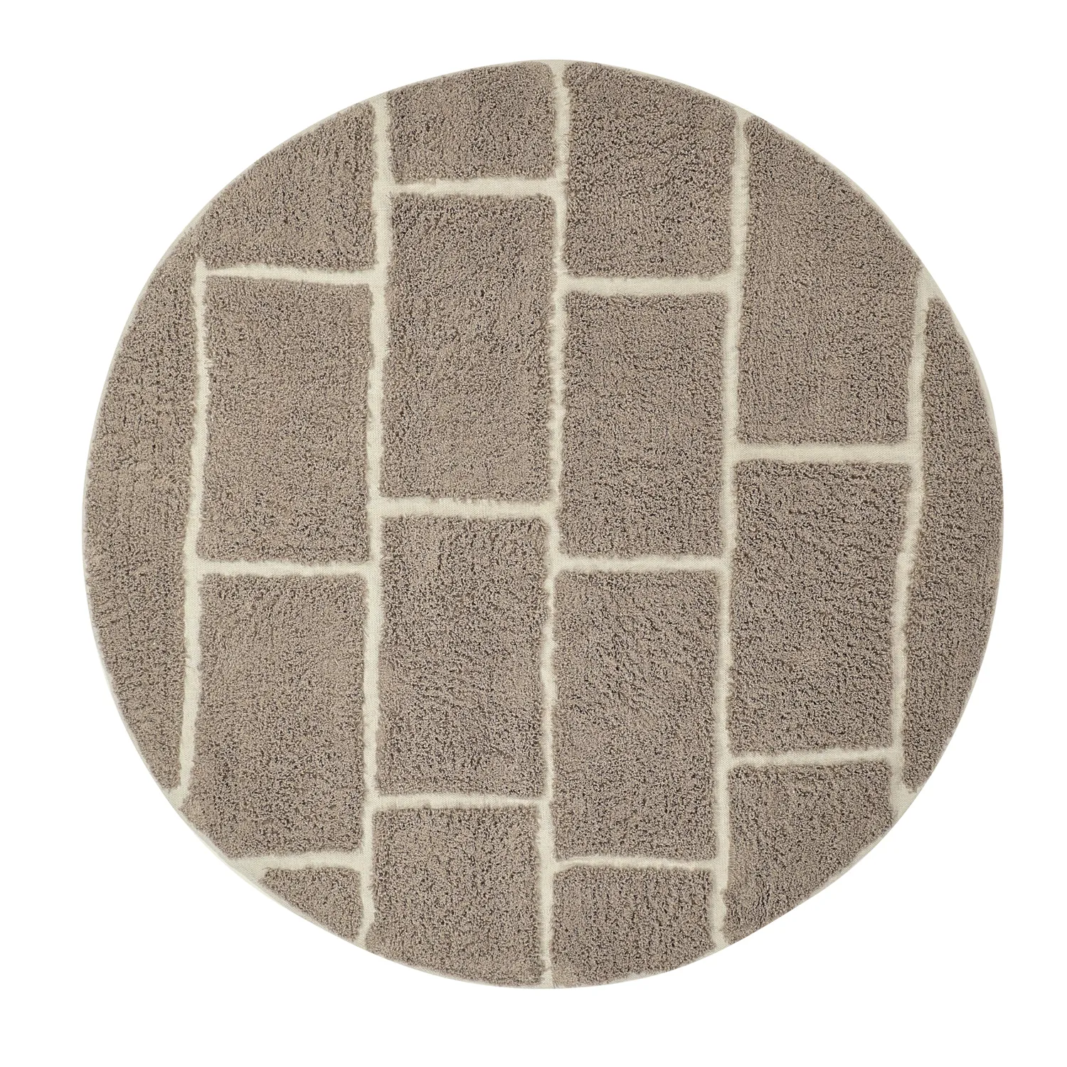 Tapete redondo - Lindley Natural Cotton Shaggy (taupe/siva)