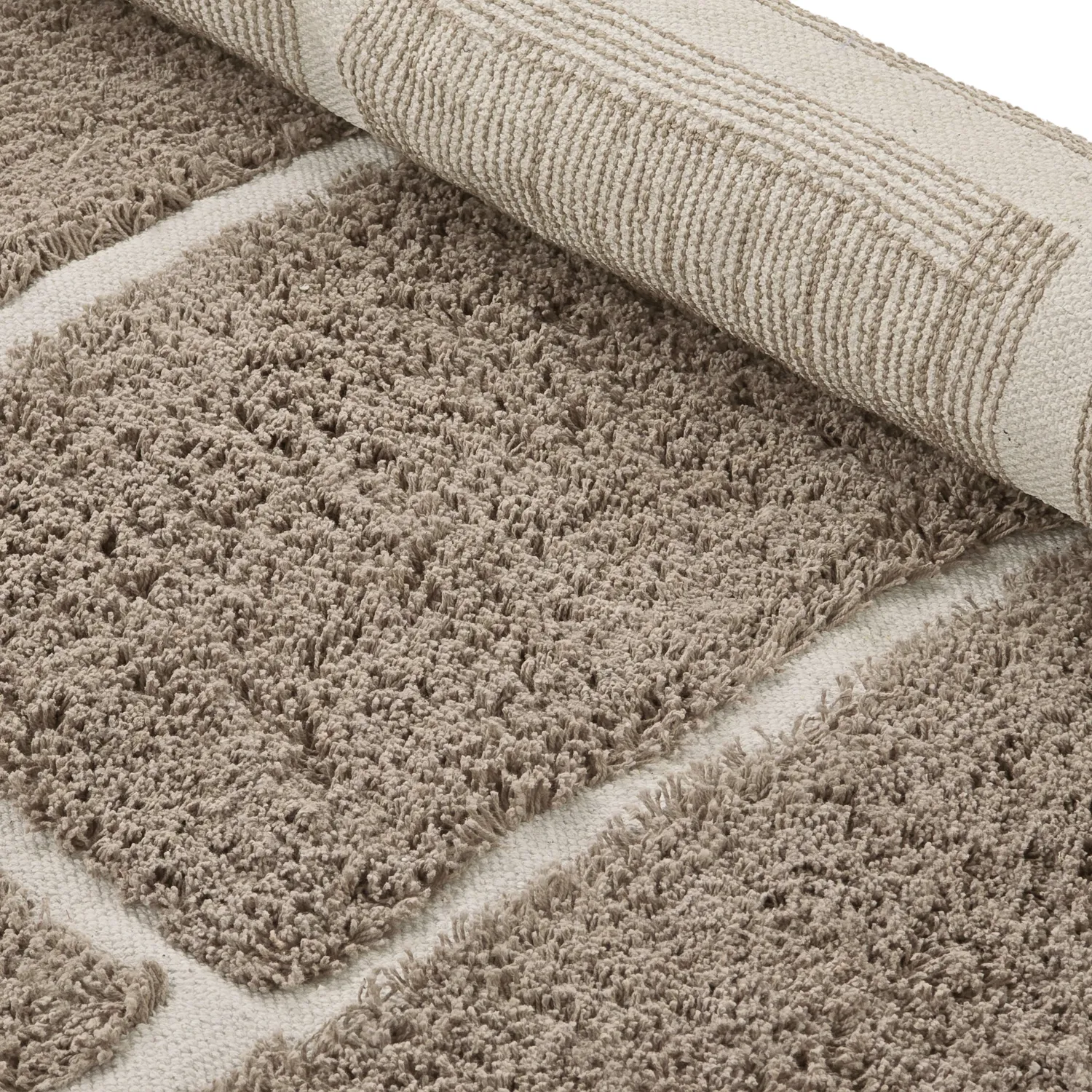 Tapete redondo - Lindley Natural Cotton Shaggy (taupe/siva)