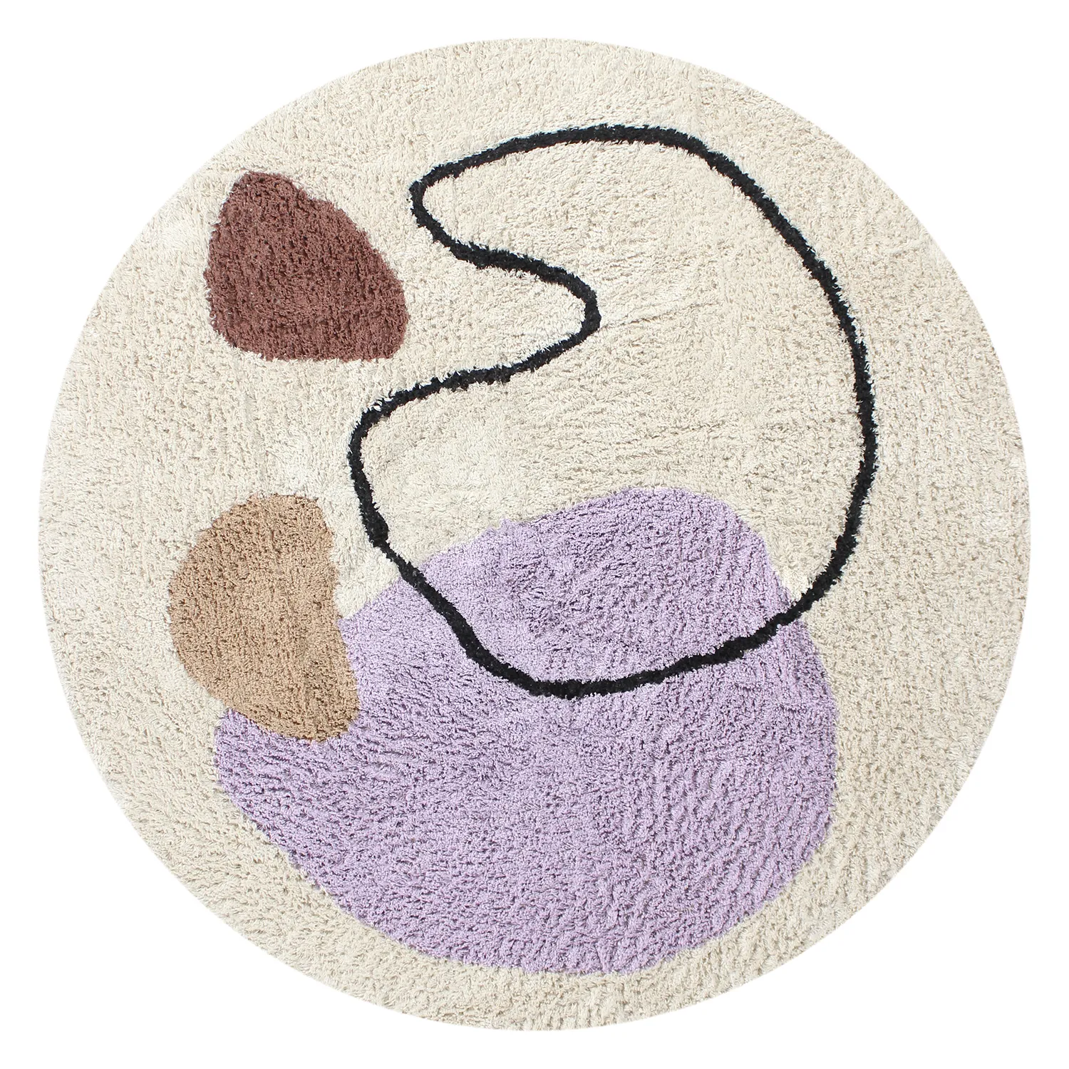 Tapete redondo - Londa Natural Cotton Shaggy (multi)