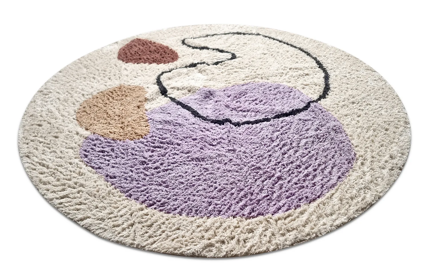 Tapete redondo - Londa Natural Cotton Shaggy (multi)