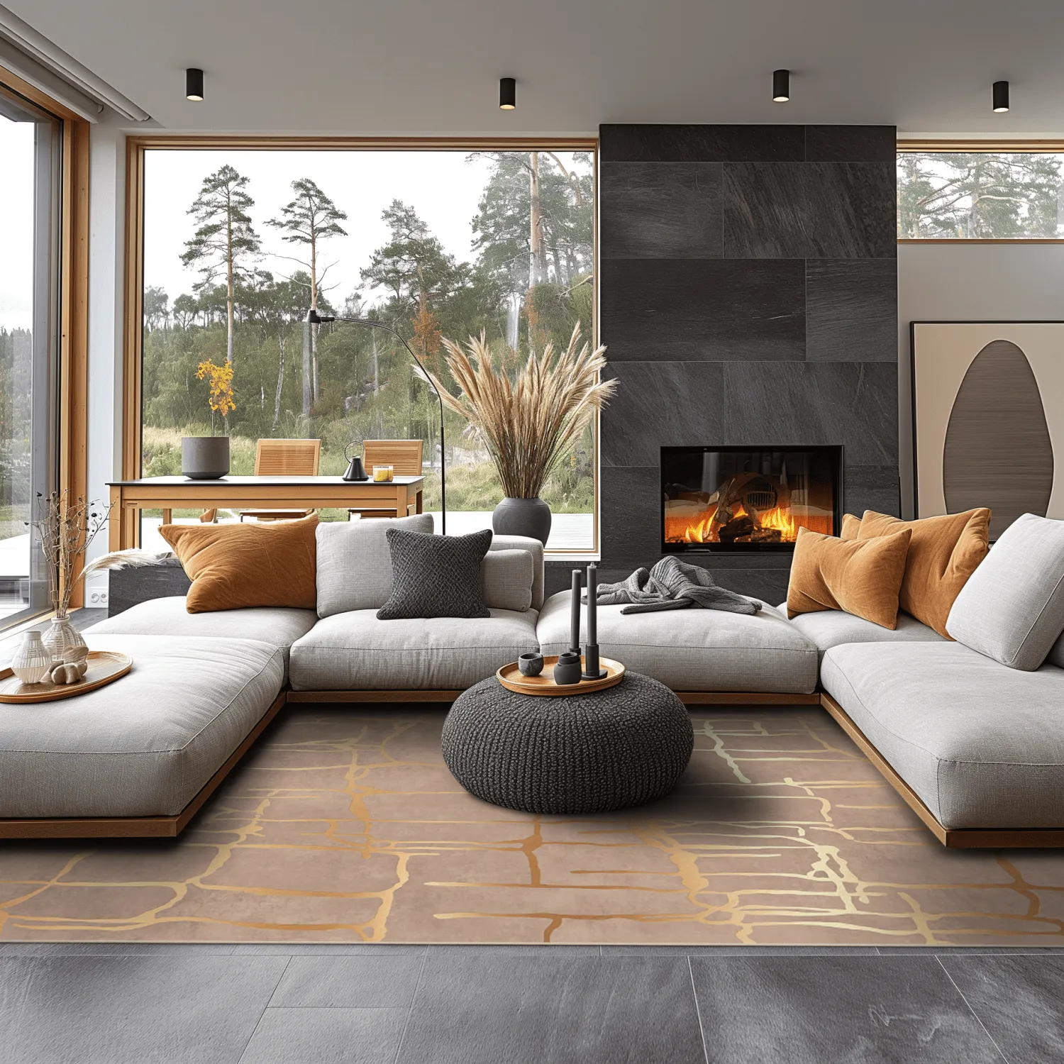 Tapete Wilton - Lorenzo (marrom/dourado)