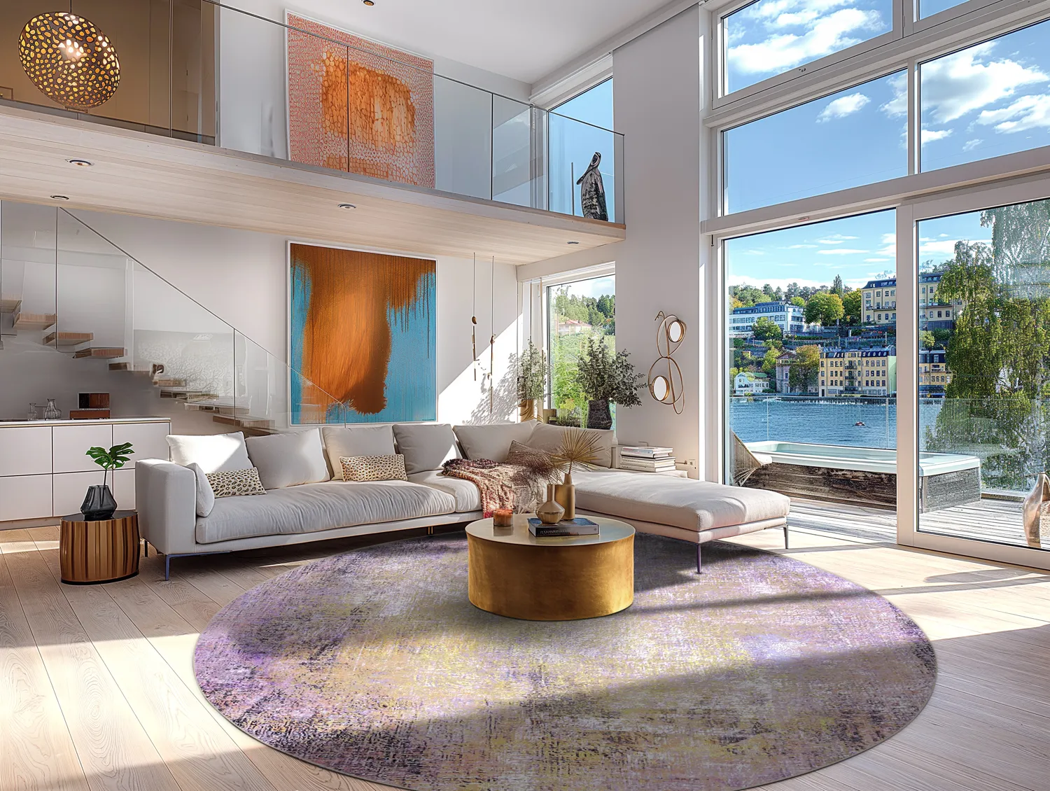 Tapete redondo - Loures (roxo)