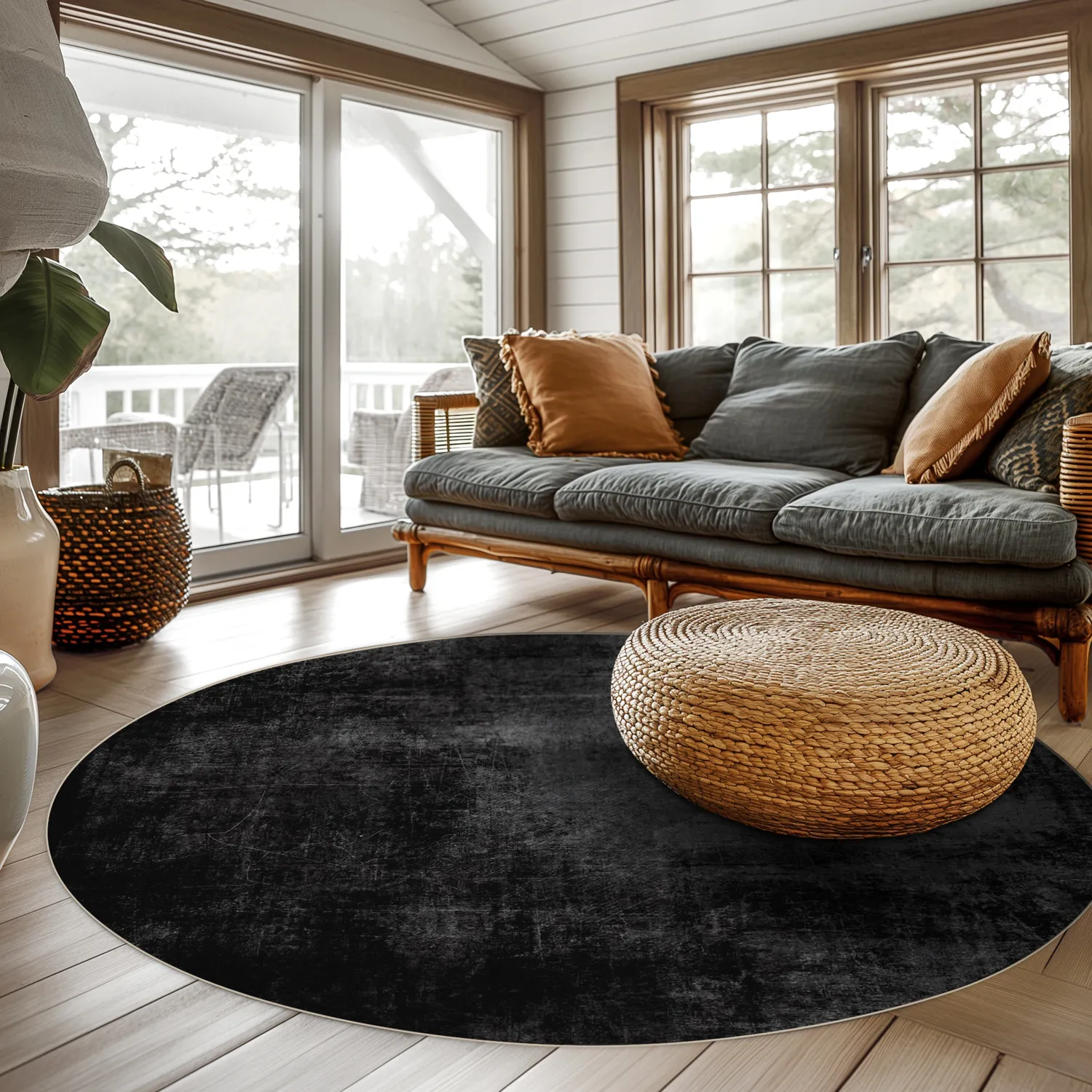 Tapete redondo - Lynton (preto)