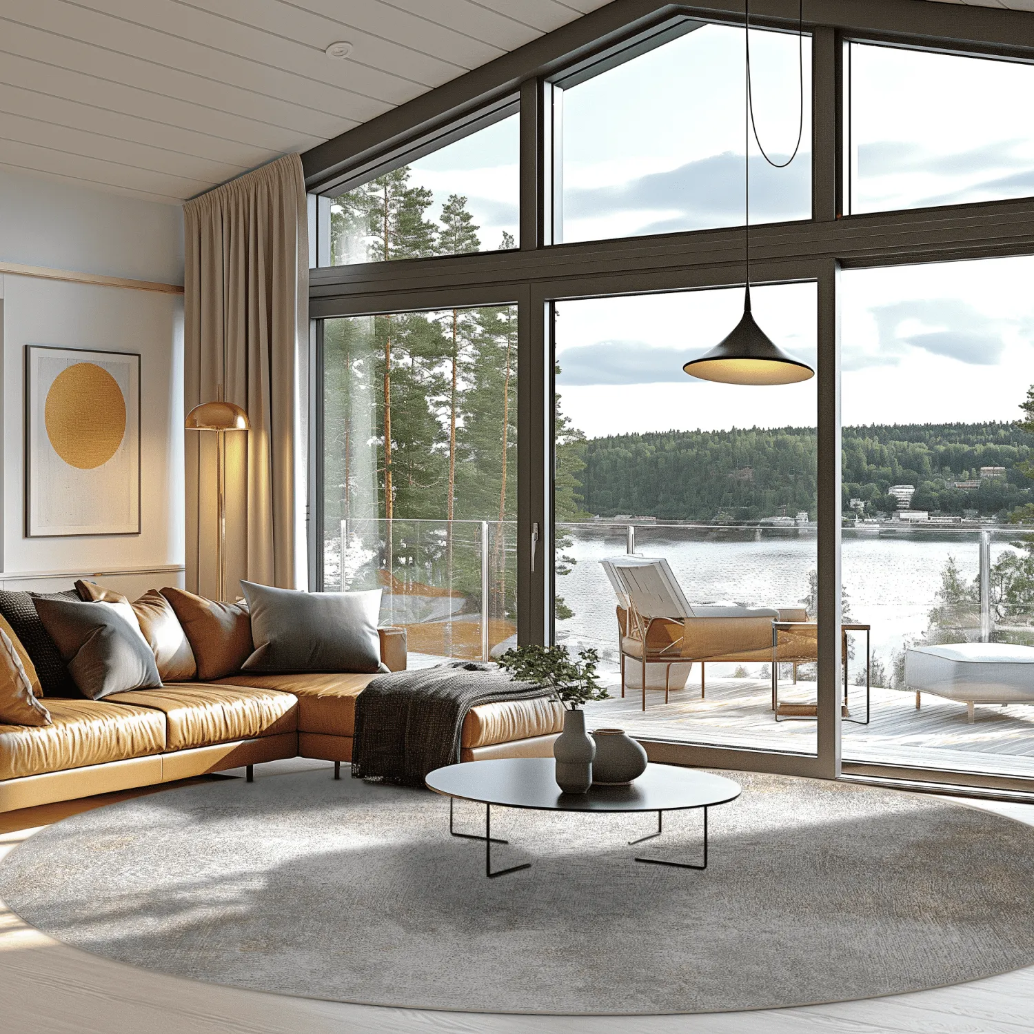 Tapete redondo - Malaga (bege)