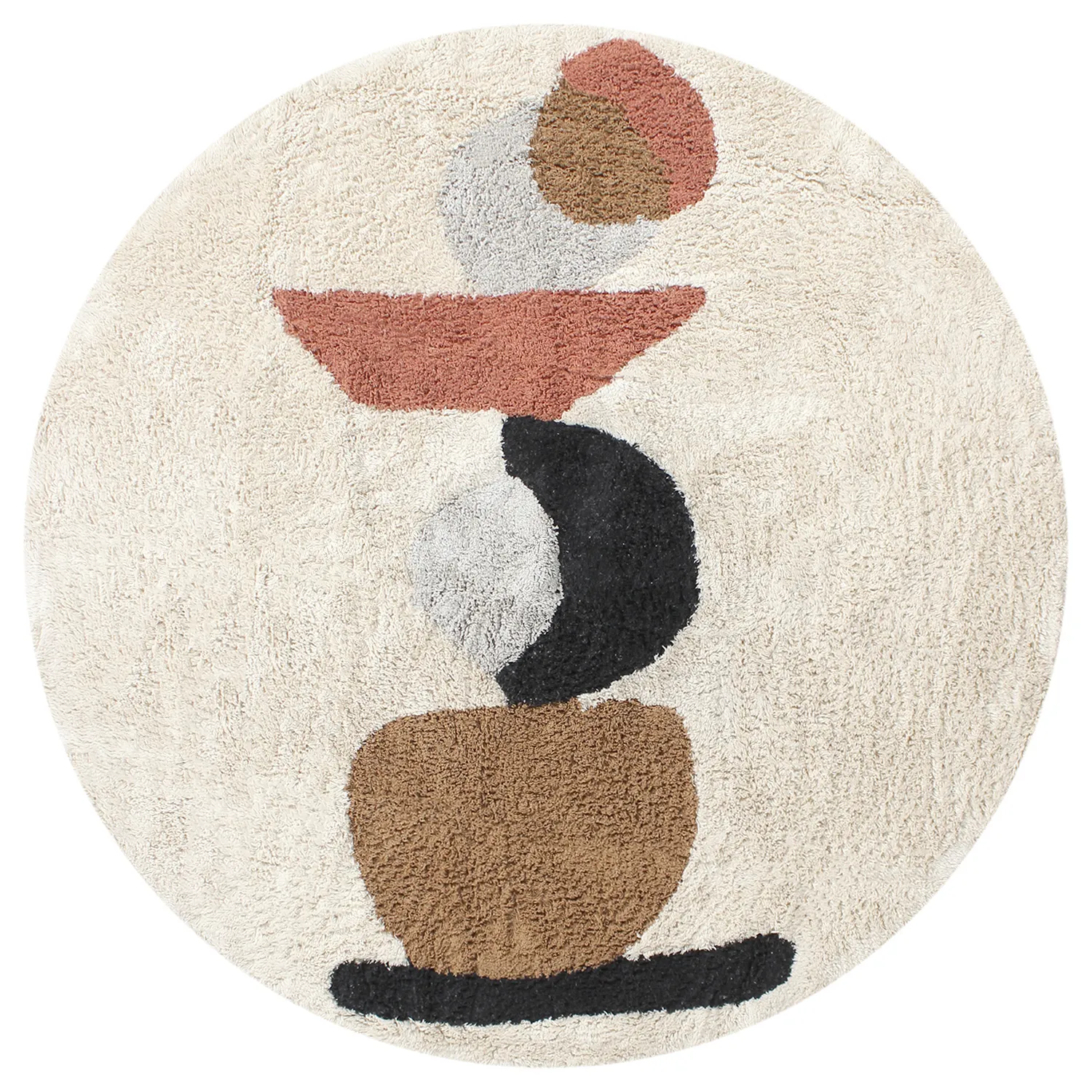 Tapete redondo - Mantona Natural Cotton Shaggy (multi)