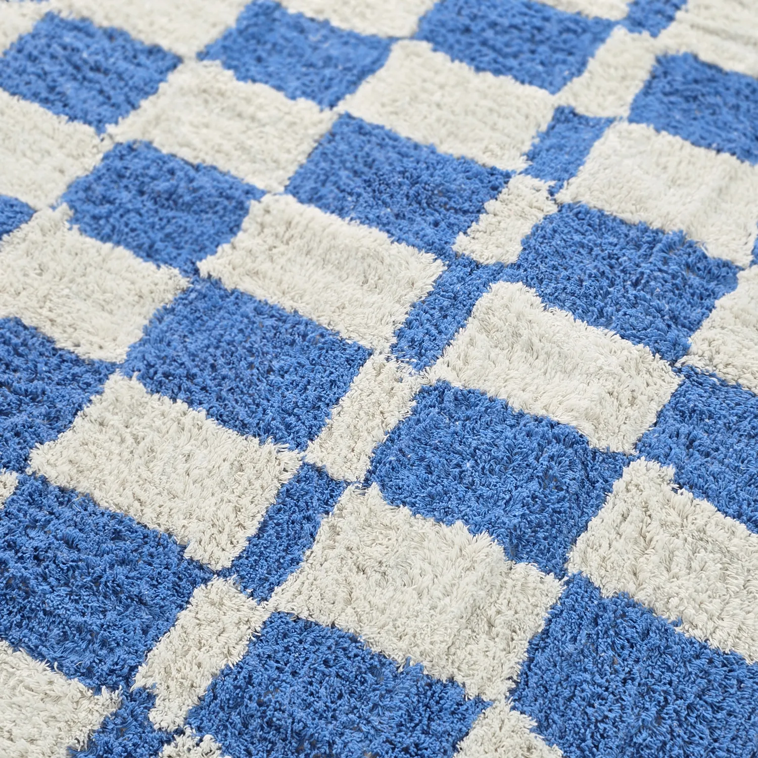 Tapete redondo - Maranello Natural Cotton Shaggy (azul)