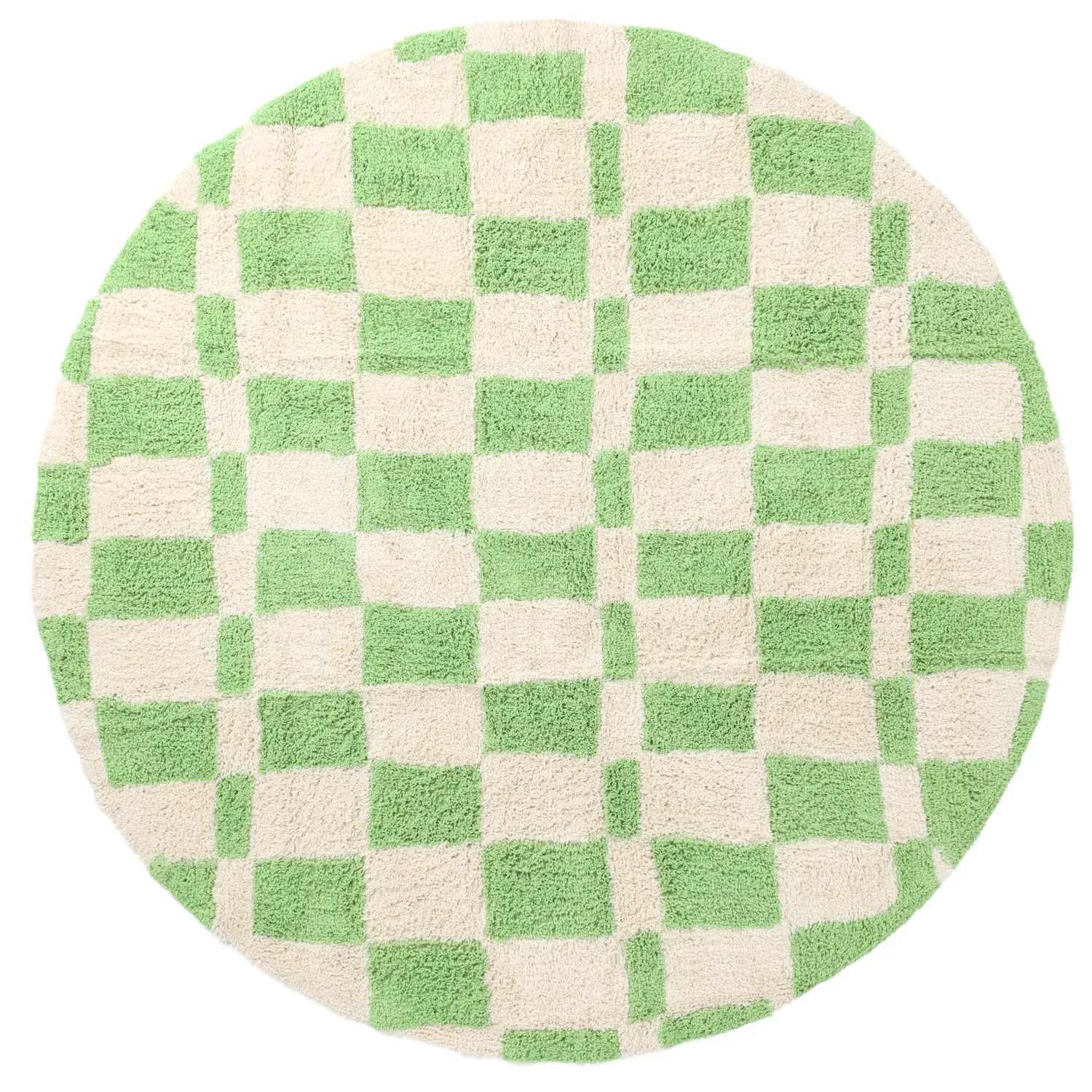 Tapete redondo - Maranello Natural Cotton Shaggy (verde)