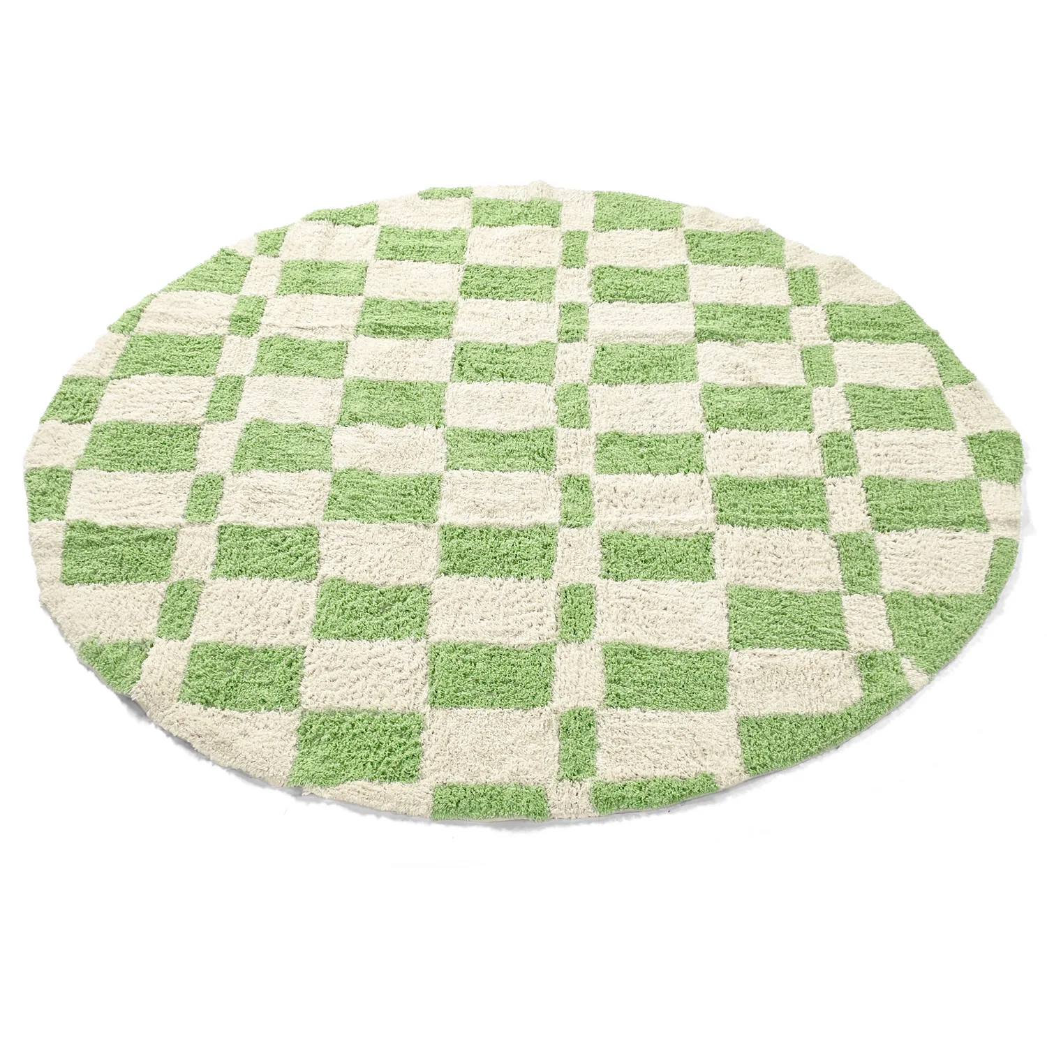 Tapete redondo - Maranello Natural Cotton Shaggy (verde)