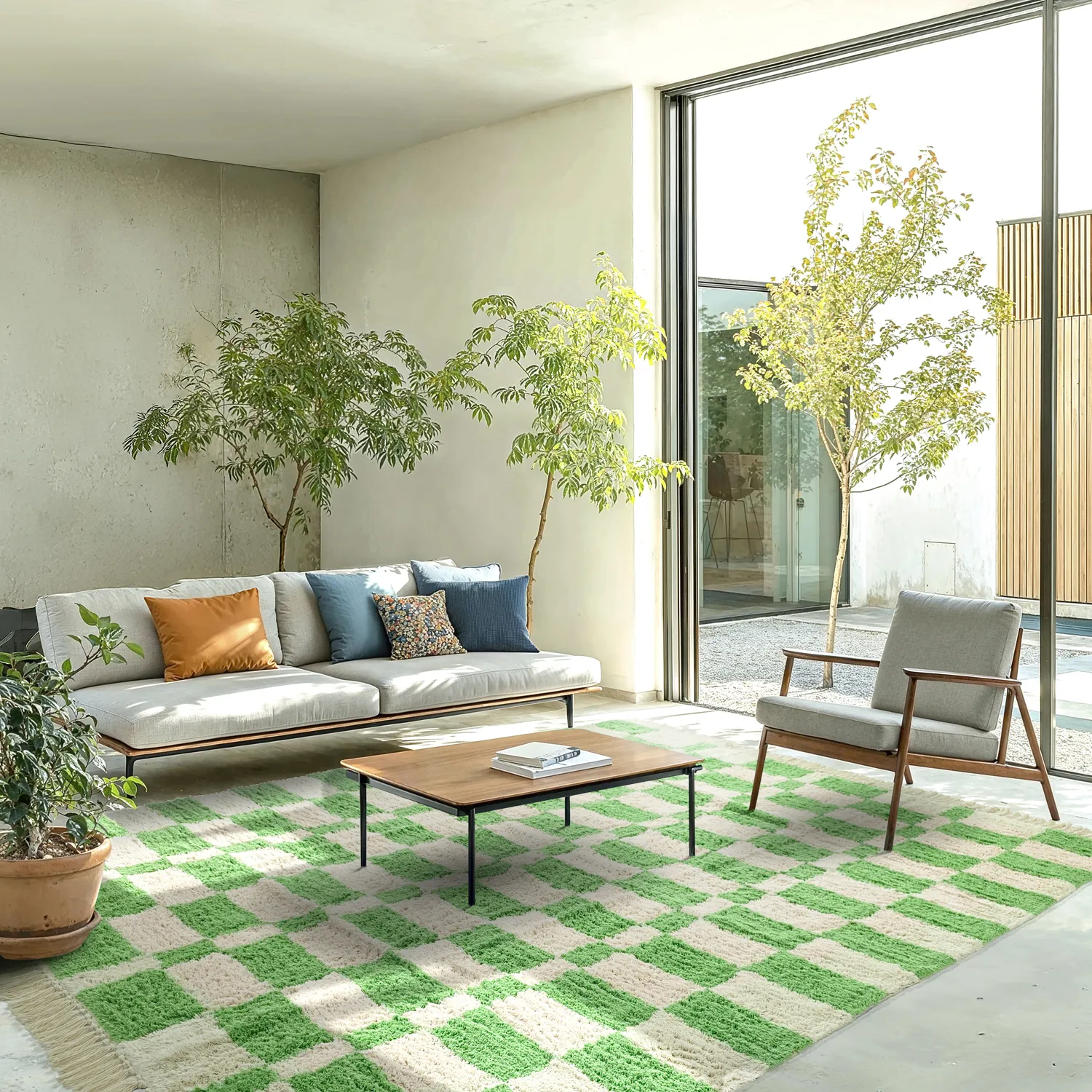 Tapetes felpudos - Maranello Natural Cotton Shaggy (verde)