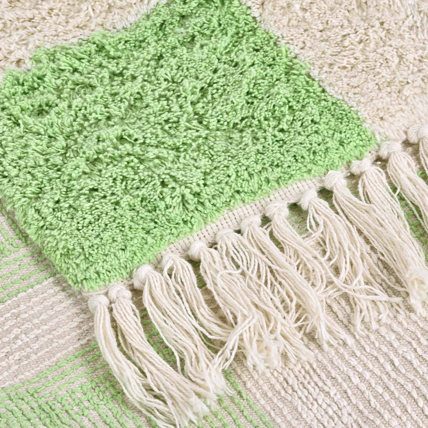 Tapetes felpudos - Maranello Natural Cotton Shaggy (verde)