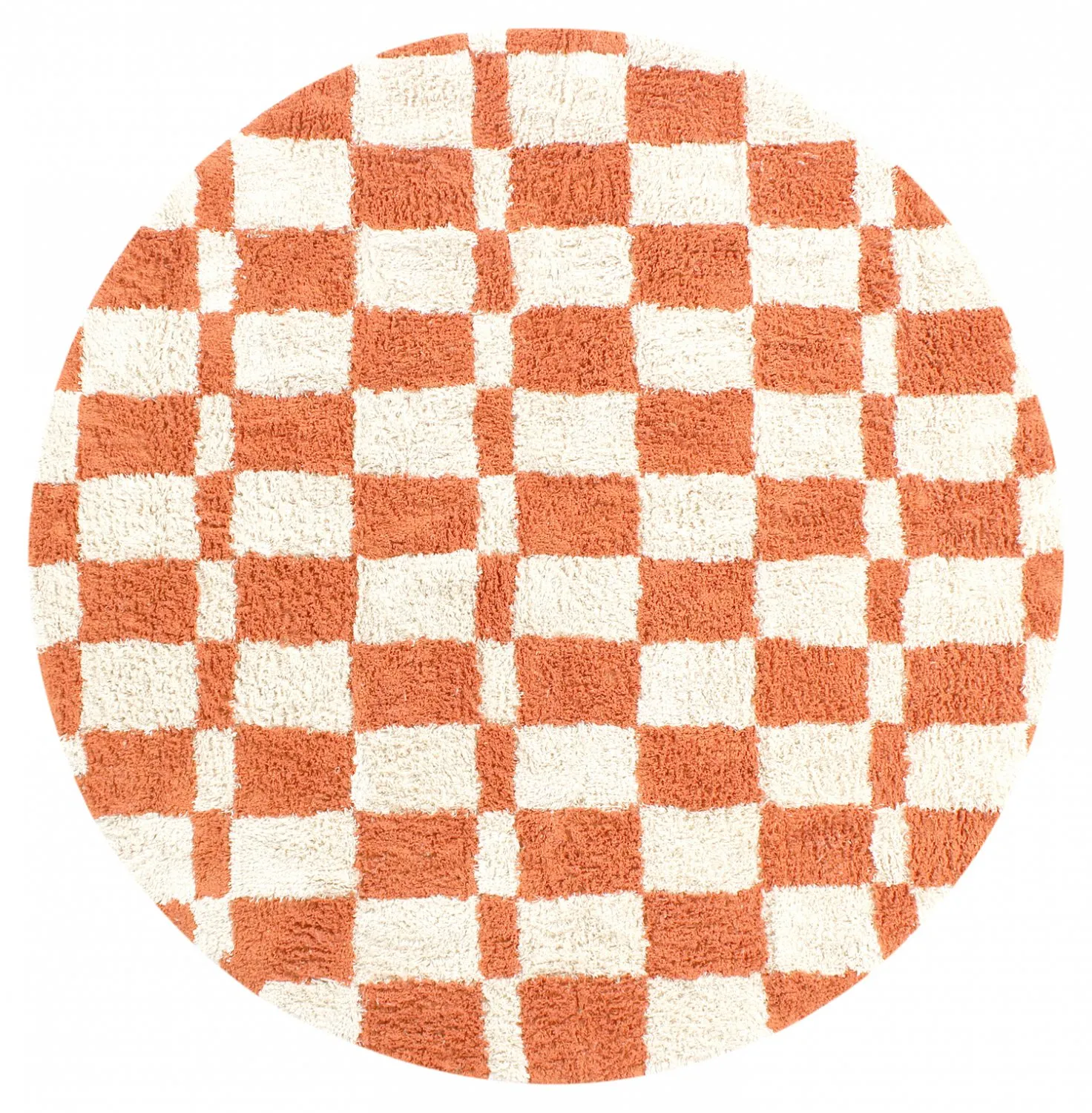 Tapete redondo - Maranello Natural Cotton Shaggy (laranja)