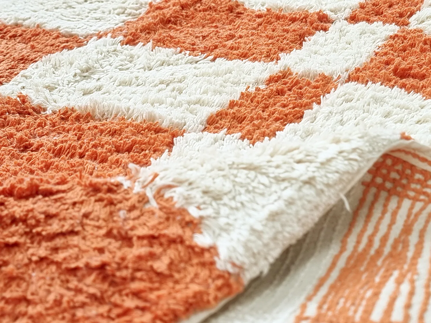 Tapete redondo - Maranello Natural Cotton Shaggy (laranja)