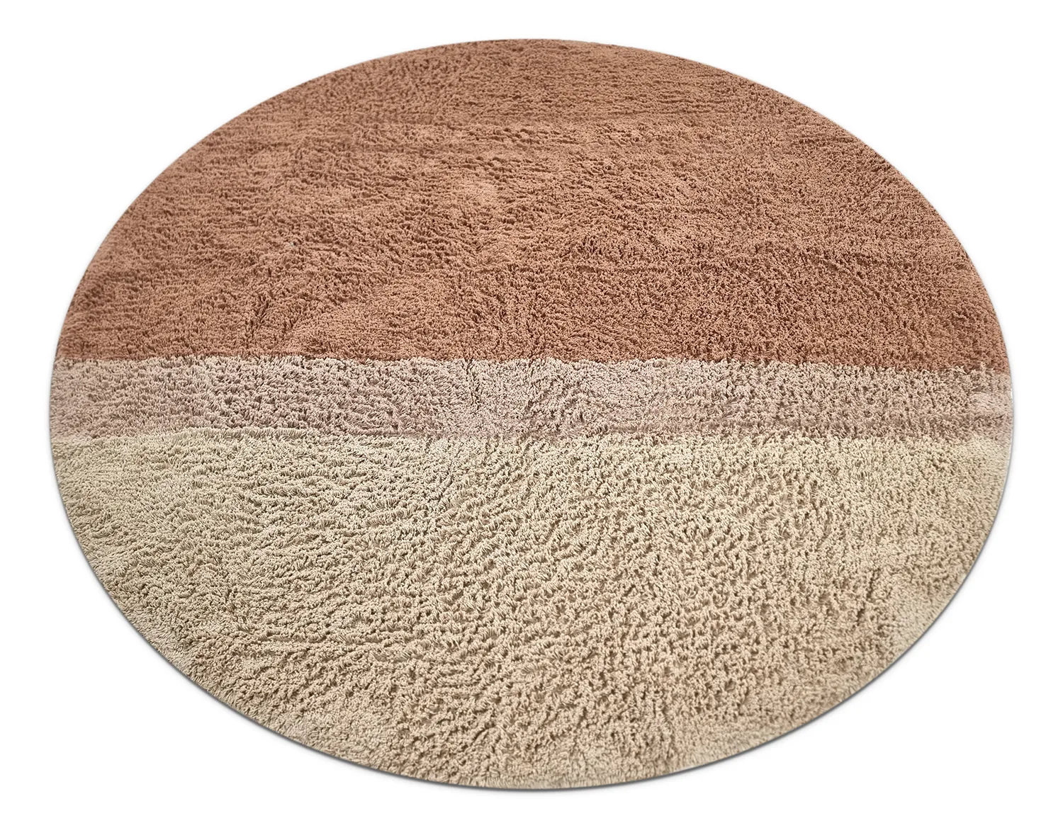 Tapete redondo - Mareto Natural Cotton Shaggy (marrom)