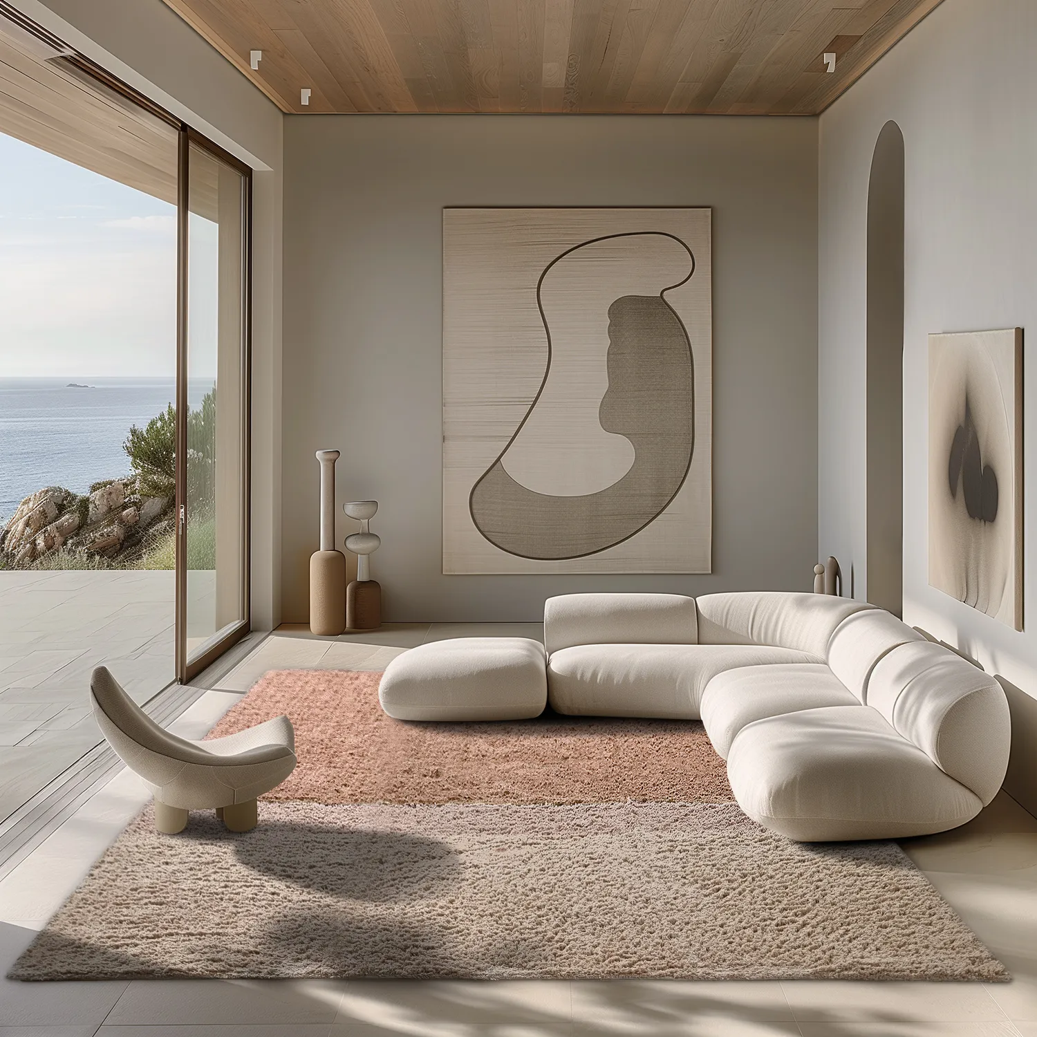 Tapetes felpudos - Mareto Natural Cotton Shaggy (marrom)