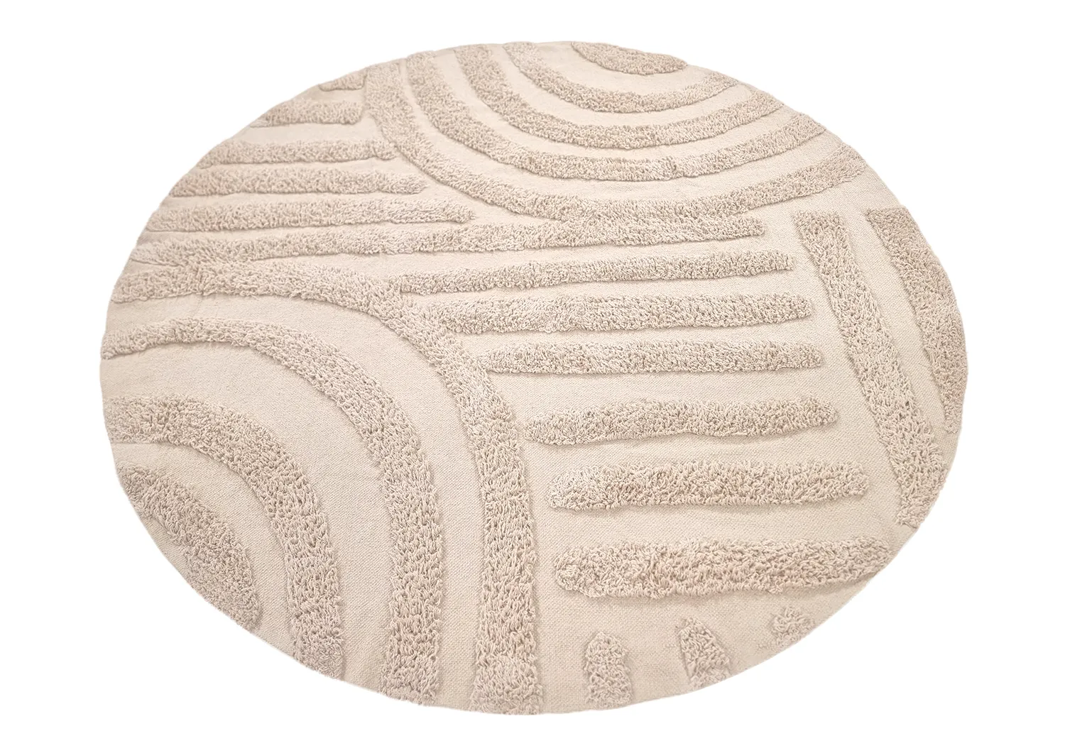 Tapete redondo - Margo Natural Cotton Shaggy (bege)