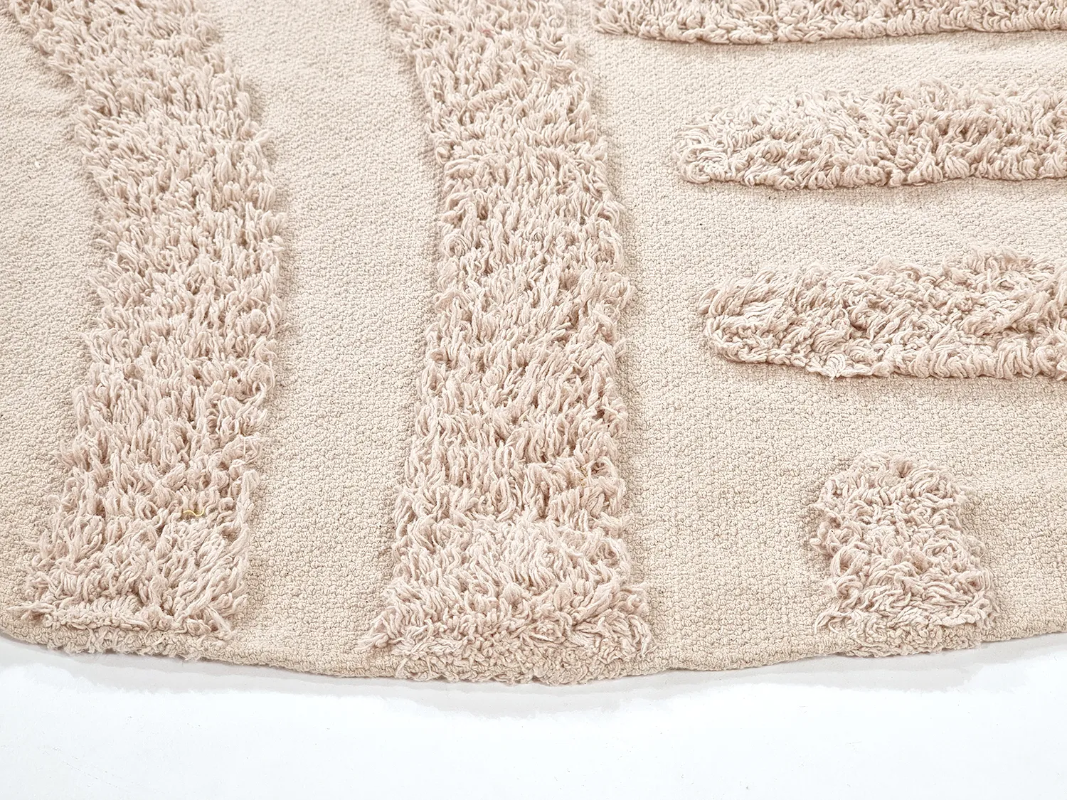 Tapete redondo - Margo Natural Cotton Shaggy (bege)