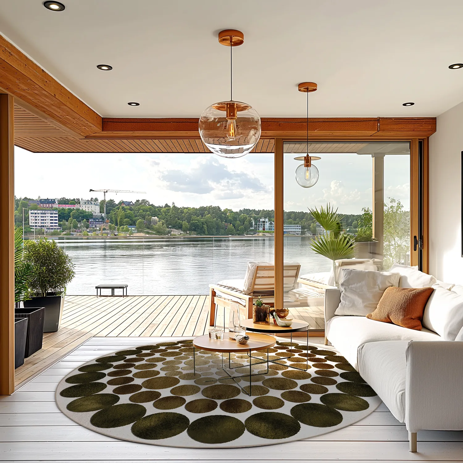 Tapete redondo - Marineo (marrom/verde)