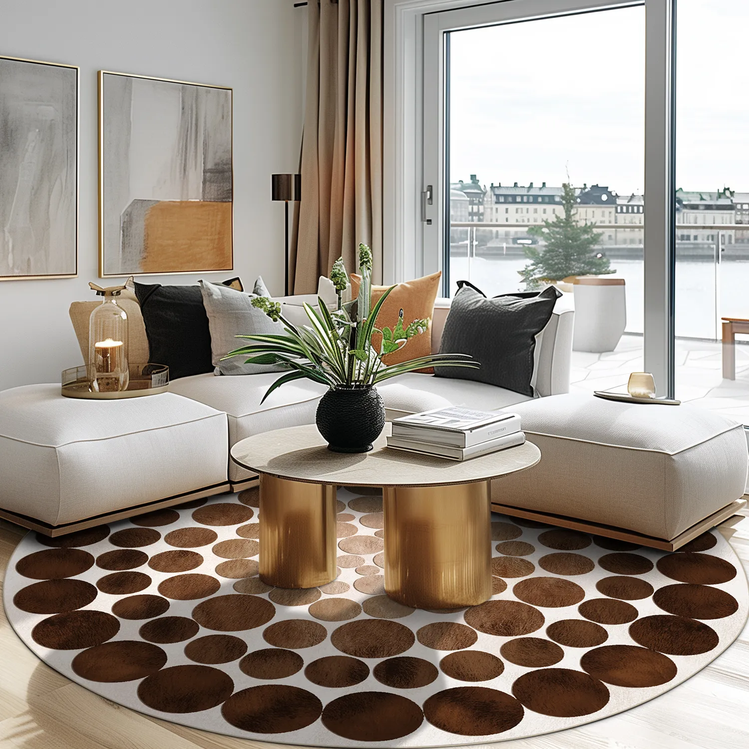 Tapete redondo - Marineo (marrom)