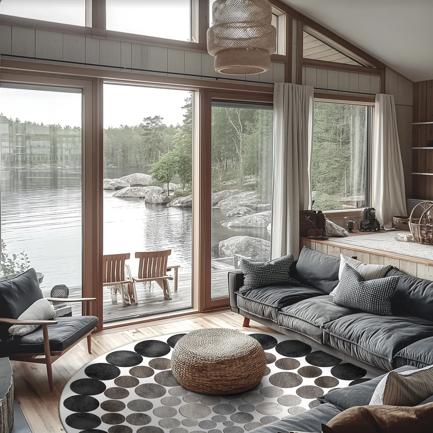 Tapete redondo - Marineo (cinza)