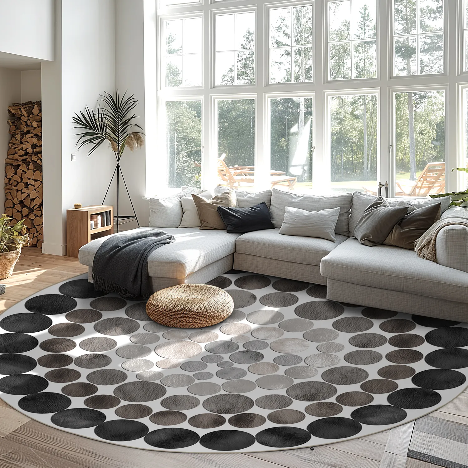 Tapete redondo - Marineo (cinza)