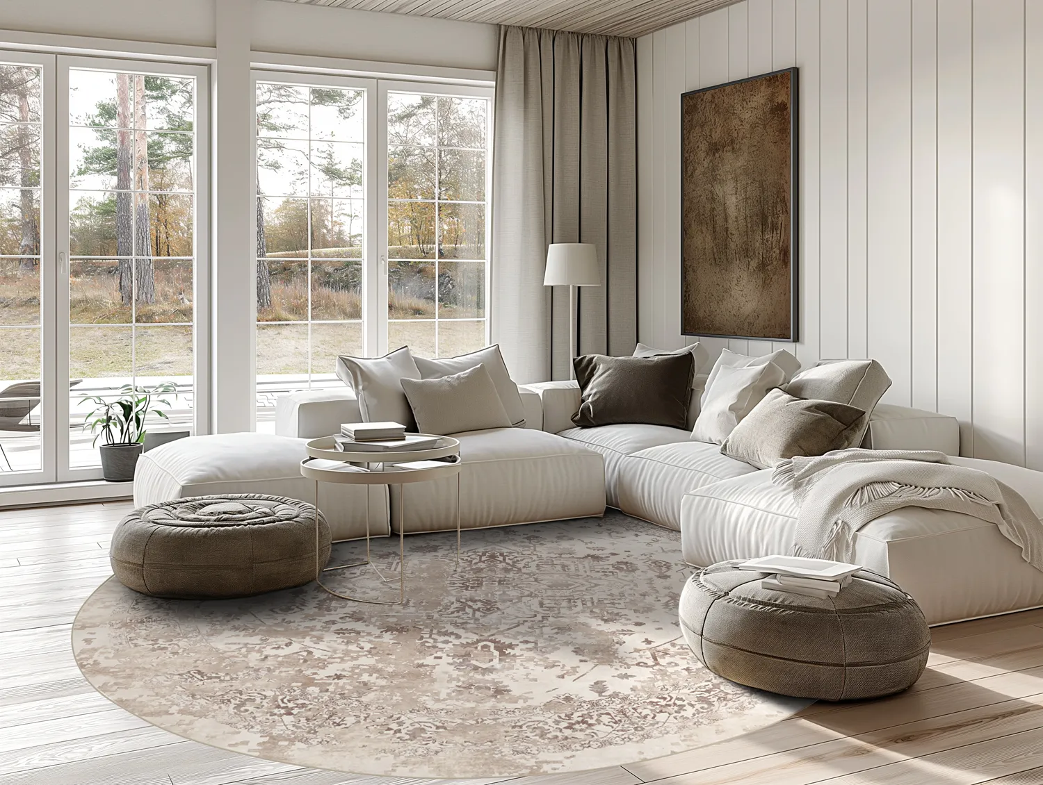 Tapete redondo - Mateur (bege)