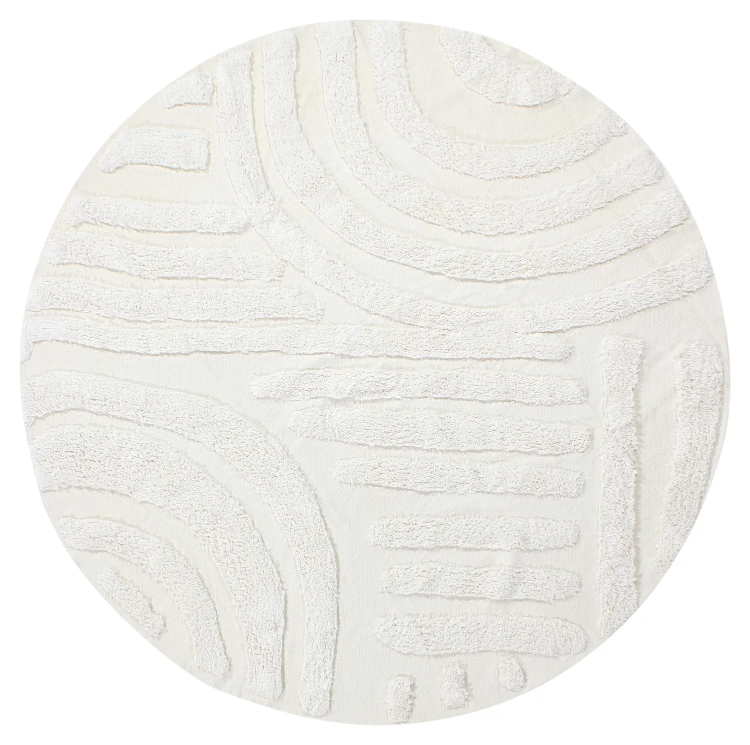 Tapete redondo - Margo Natural Cotton Shaggy (offwhite)