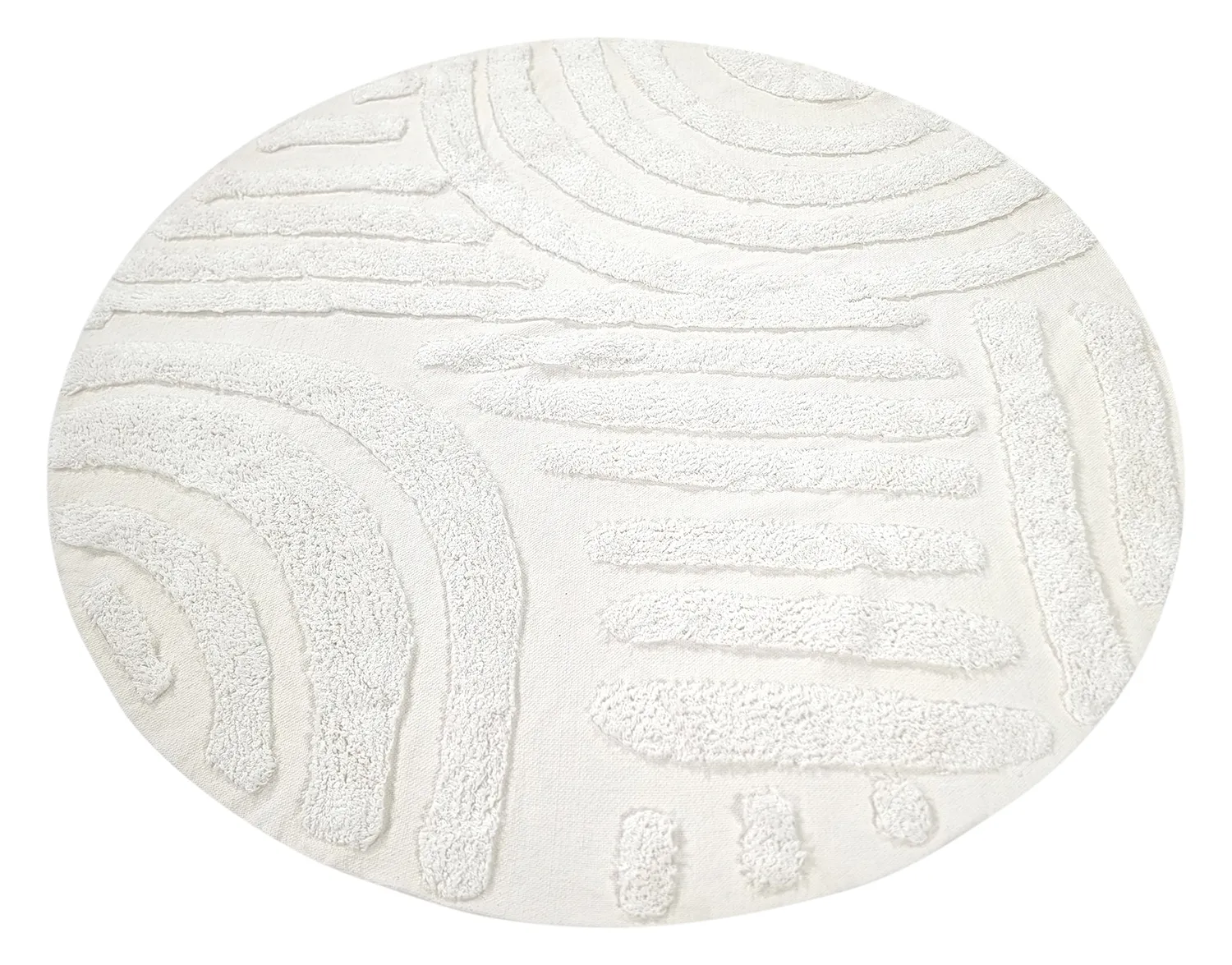 Tapete redondo - Mavis Natural Cotton Shaggy (offwhite)