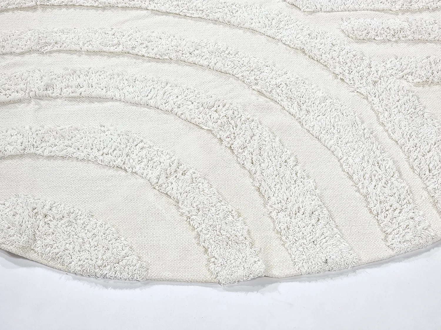 Tapete redondo - Mavis Natural Cotton Shaggy (offwhite)