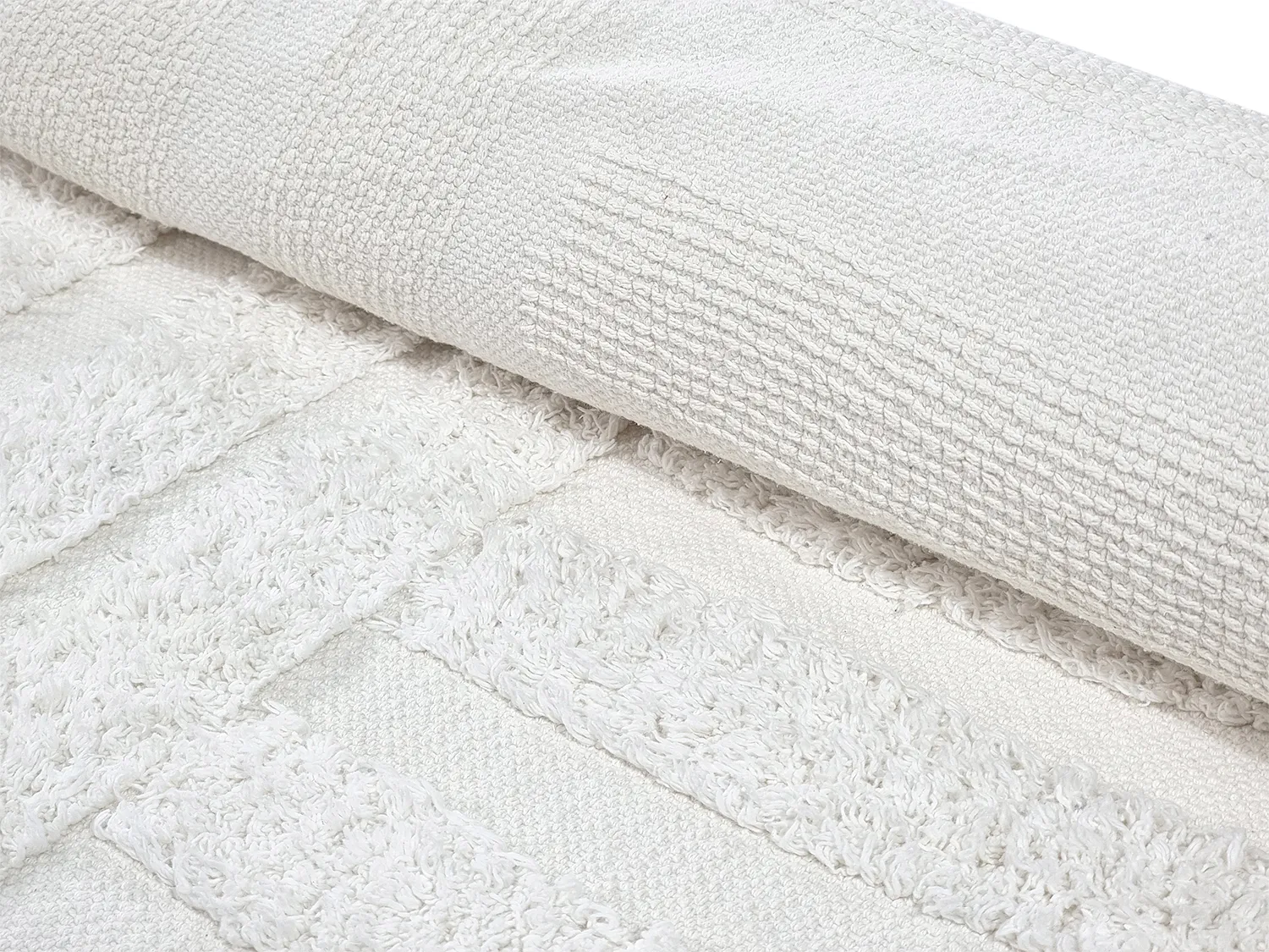 Tapete redondo - Mavis Natural Cotton Shaggy (offwhite)