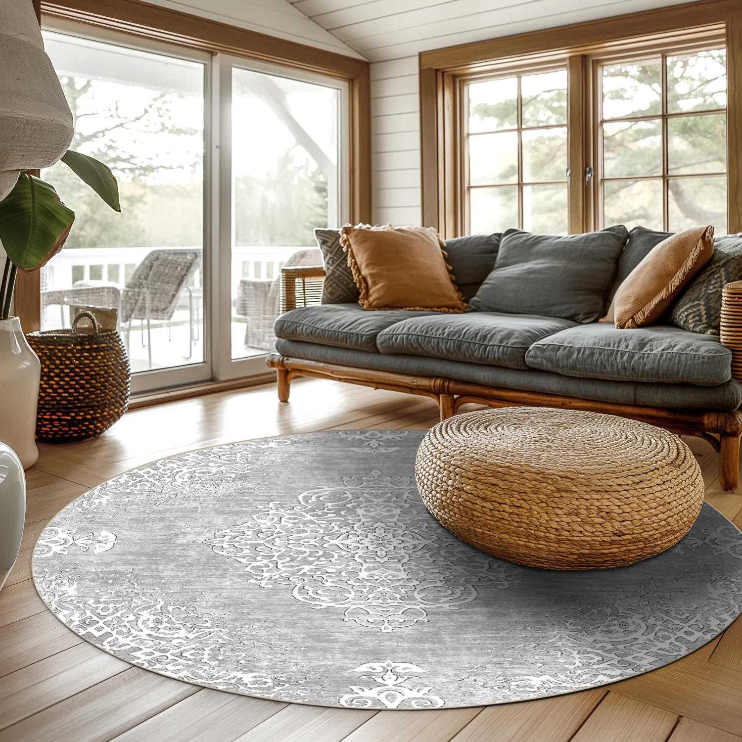 Tapete redondo - Milazzo (cinza)