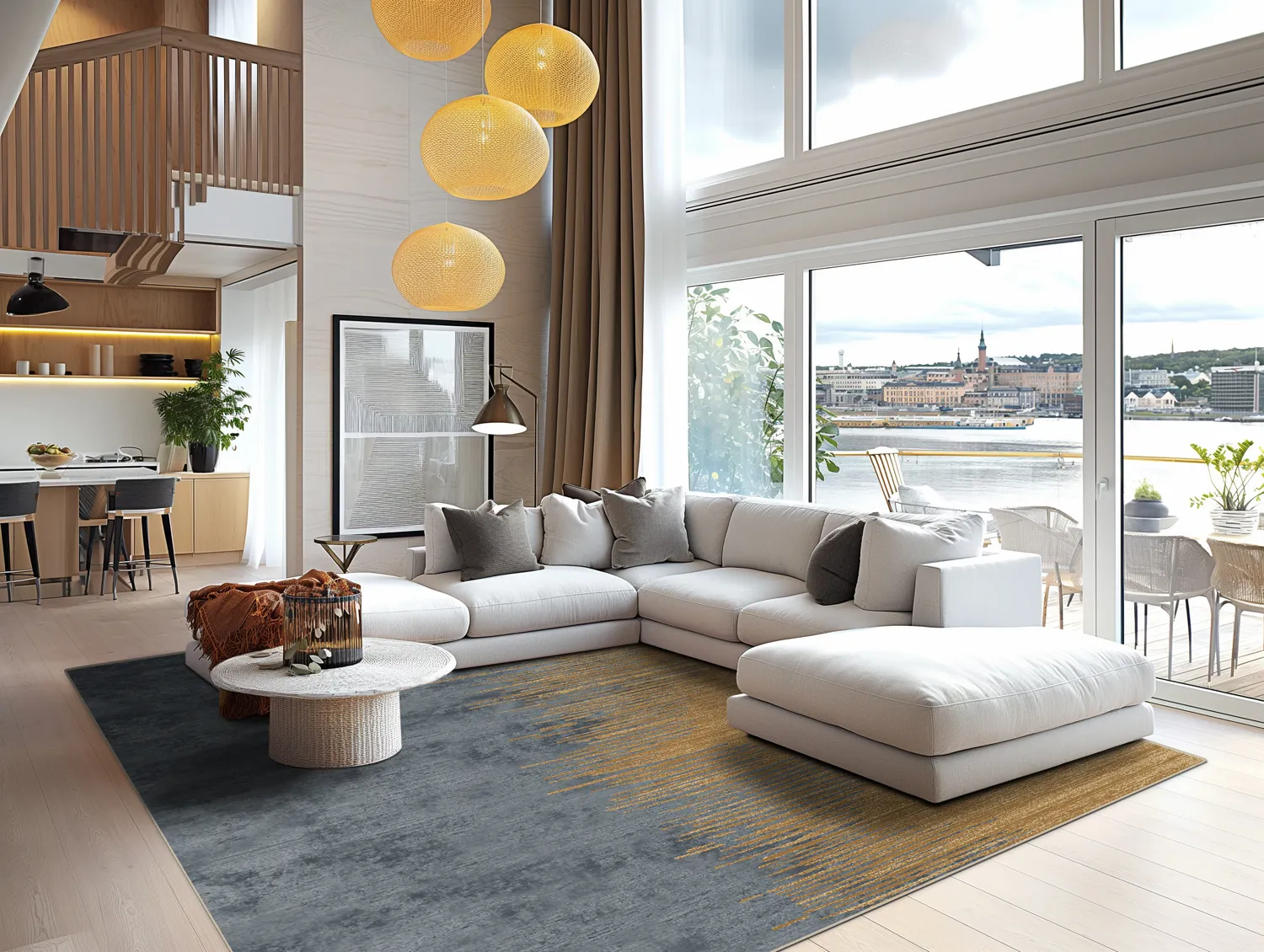 Tapete Wilton - Mileto (cinza/dourado)