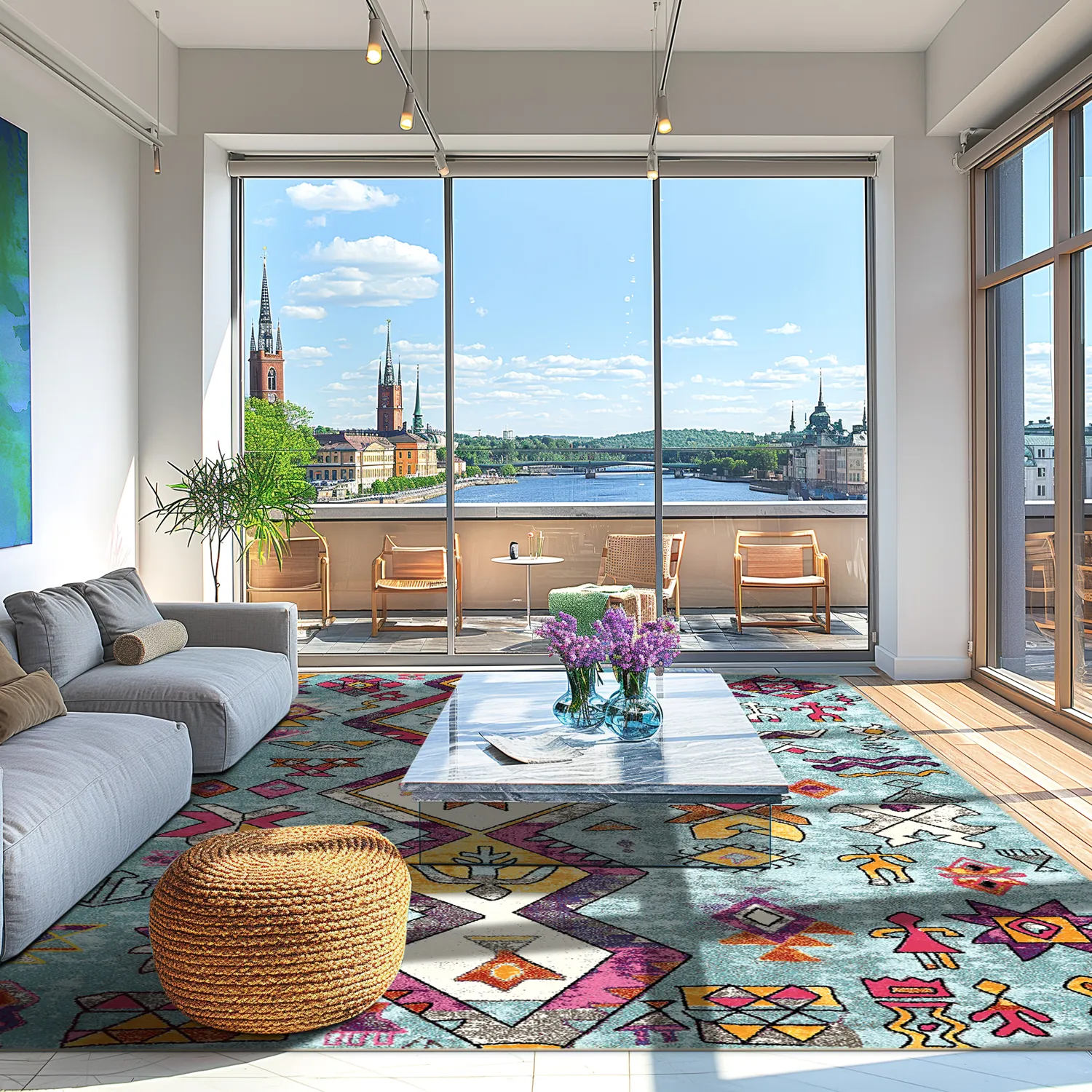 Tapete Wilton - Misare (azul/multicolorido)