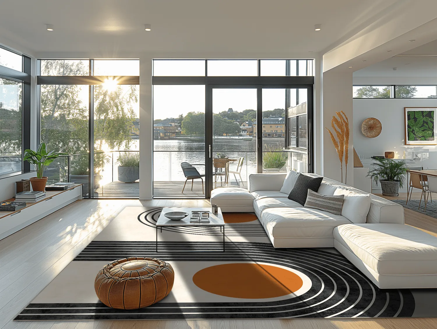 Tapete Wilton - Moudania (bege/preto/laranja)