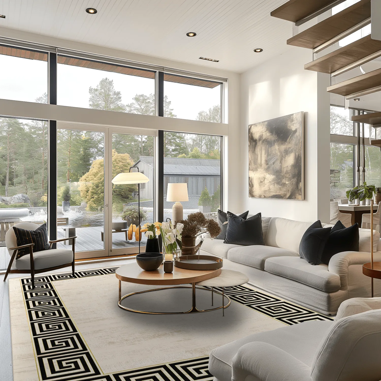 Tapete Wilton - Mytos (bege/preto)