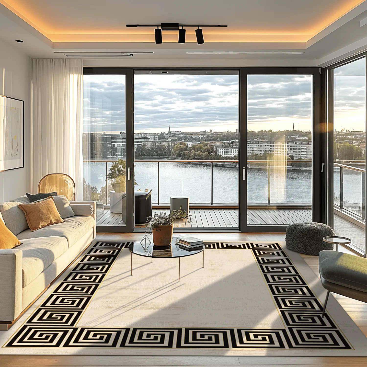 Tapete Wilton - Mytos (bege/preto)