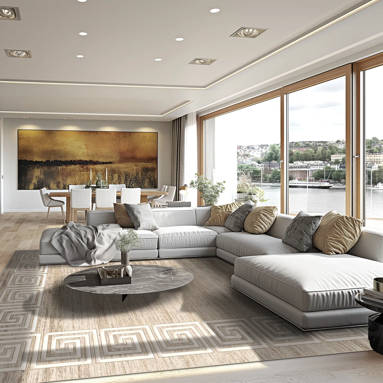 Tapete Wilton - Mytos (bege/branco)