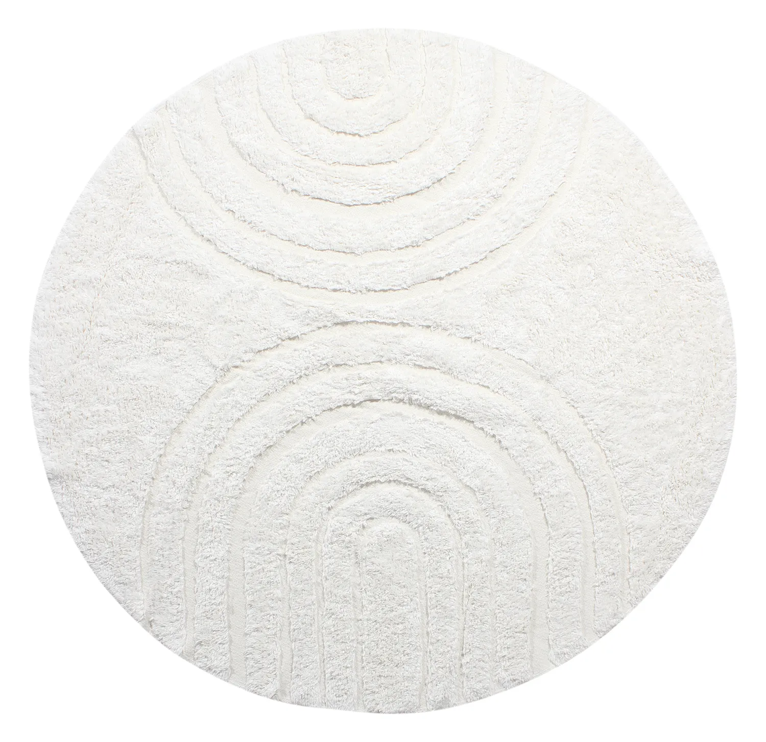 Tapete redondo - Navarra Natural Cotton Shaggy (branco)