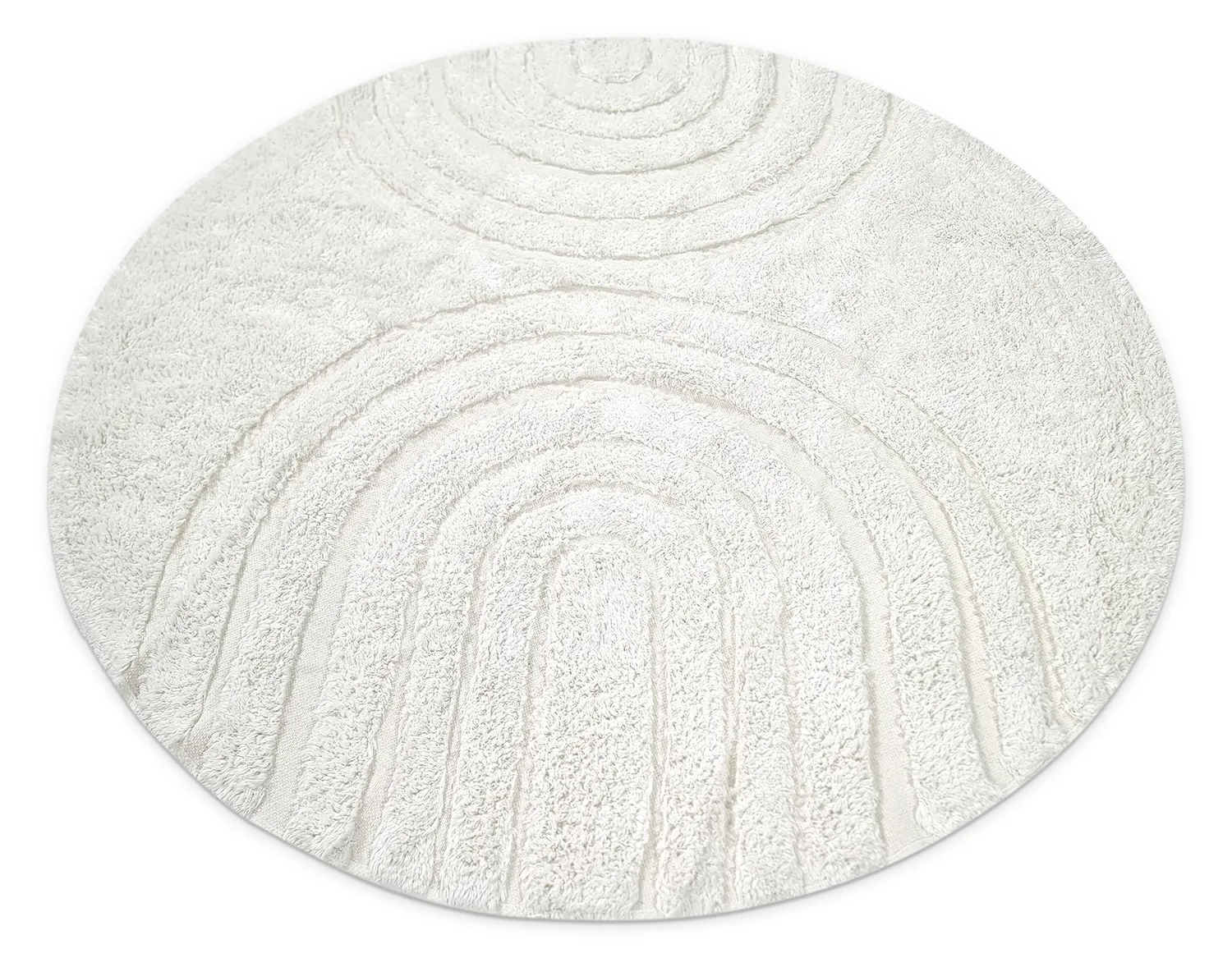 Tapete redondo - Navarra Natural Cotton Shaggy (branco)