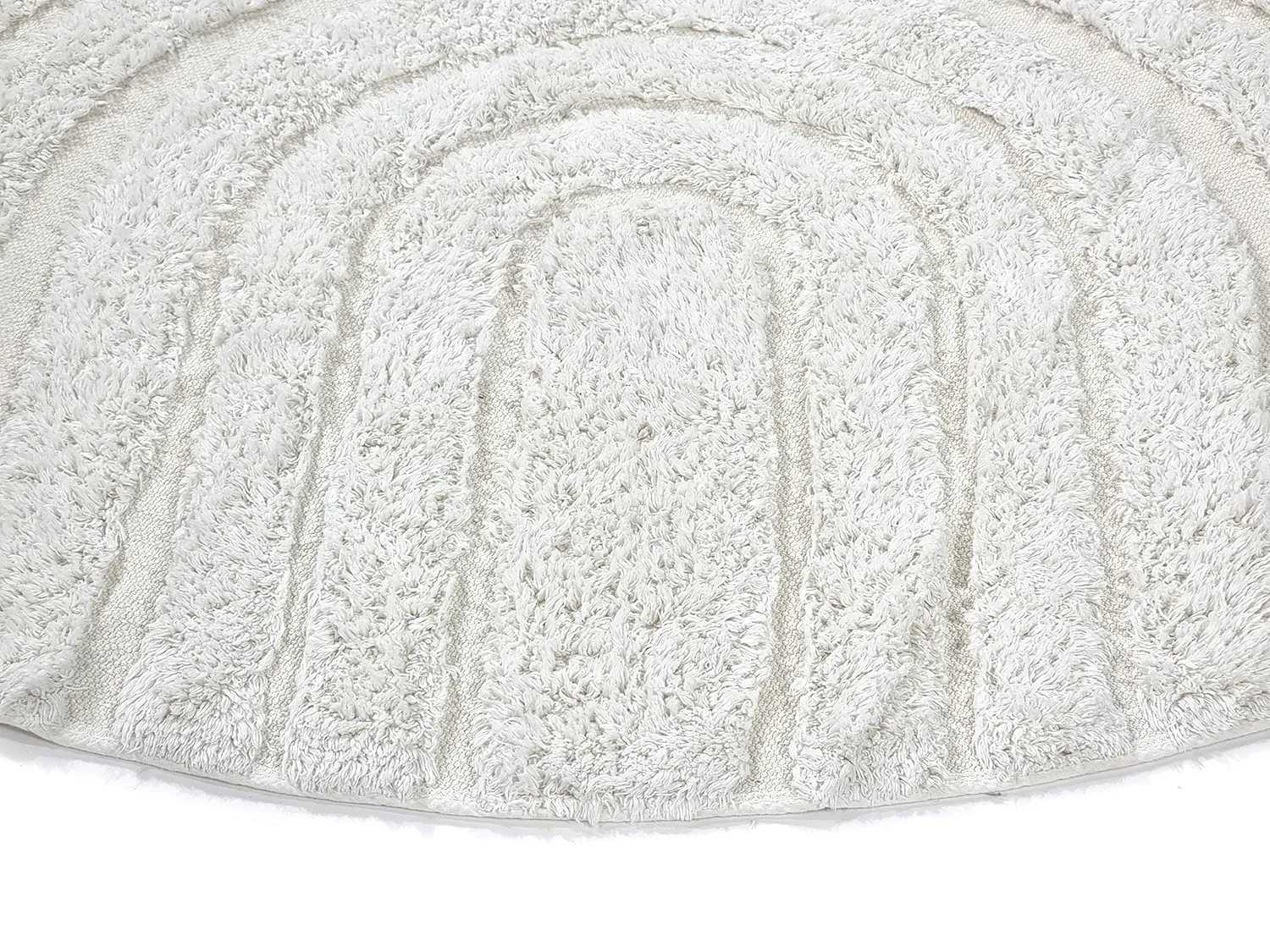 Tapete redondo - Navarra Natural Cotton Shaggy (branco)