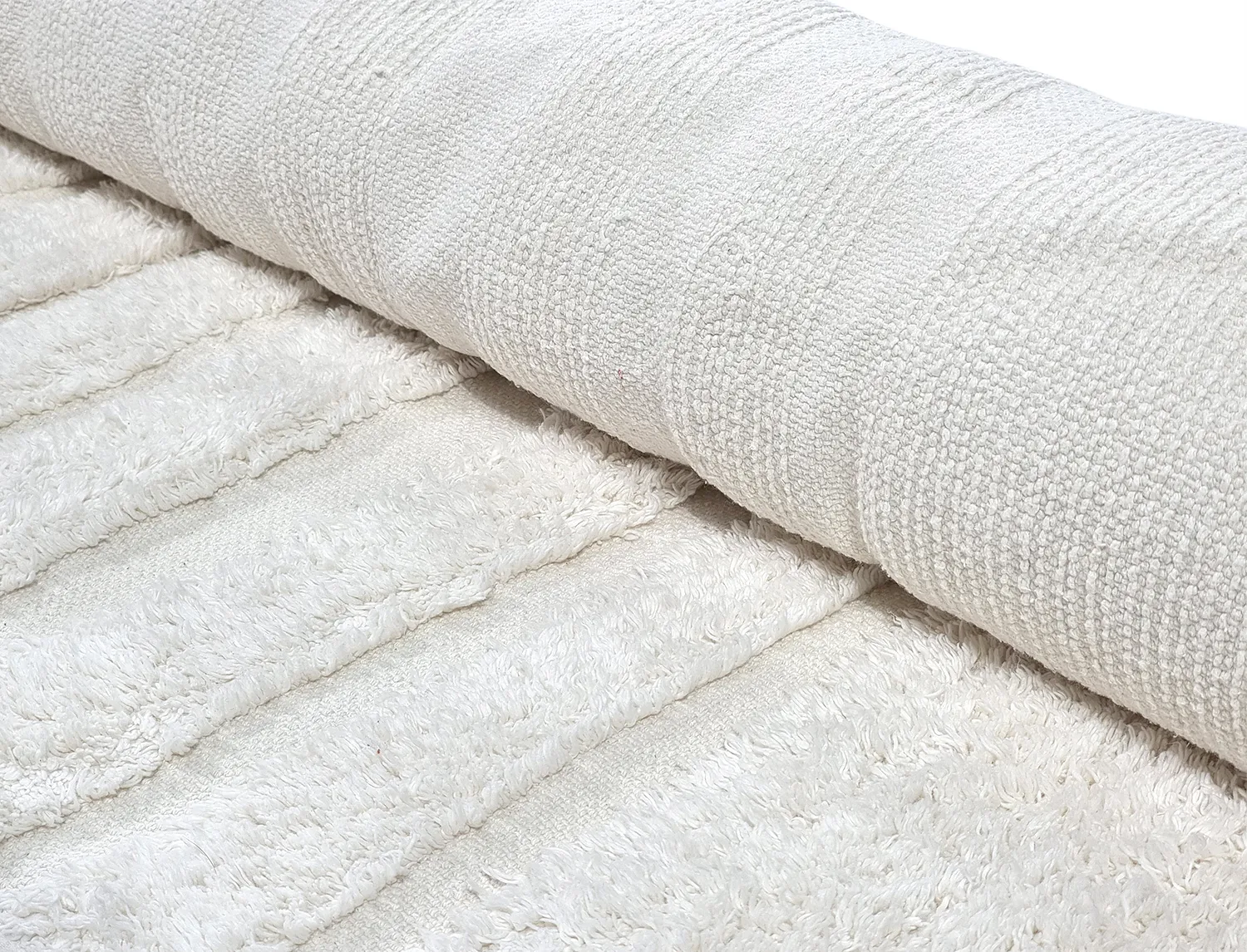 Tapete redondo - Navarra Natural Cotton Shaggy (branco)